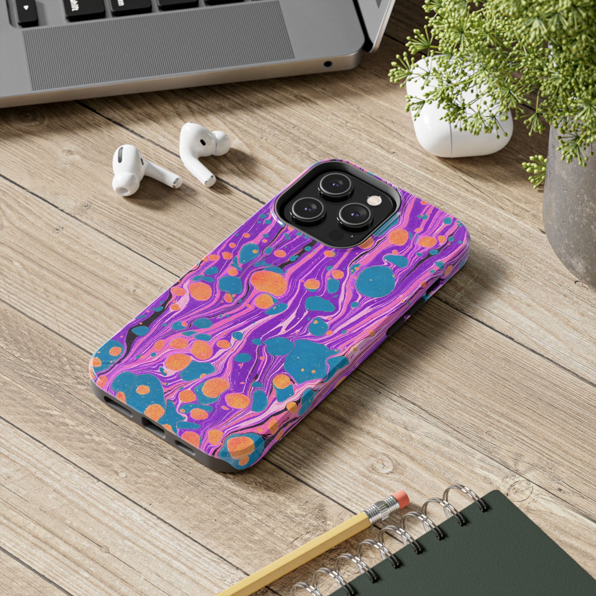 Marbled Phone Case - Purple, Orange & Blue - Image 50