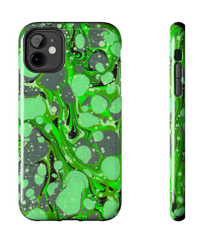 Marbled Phone Case - Lime Green & Moss Green