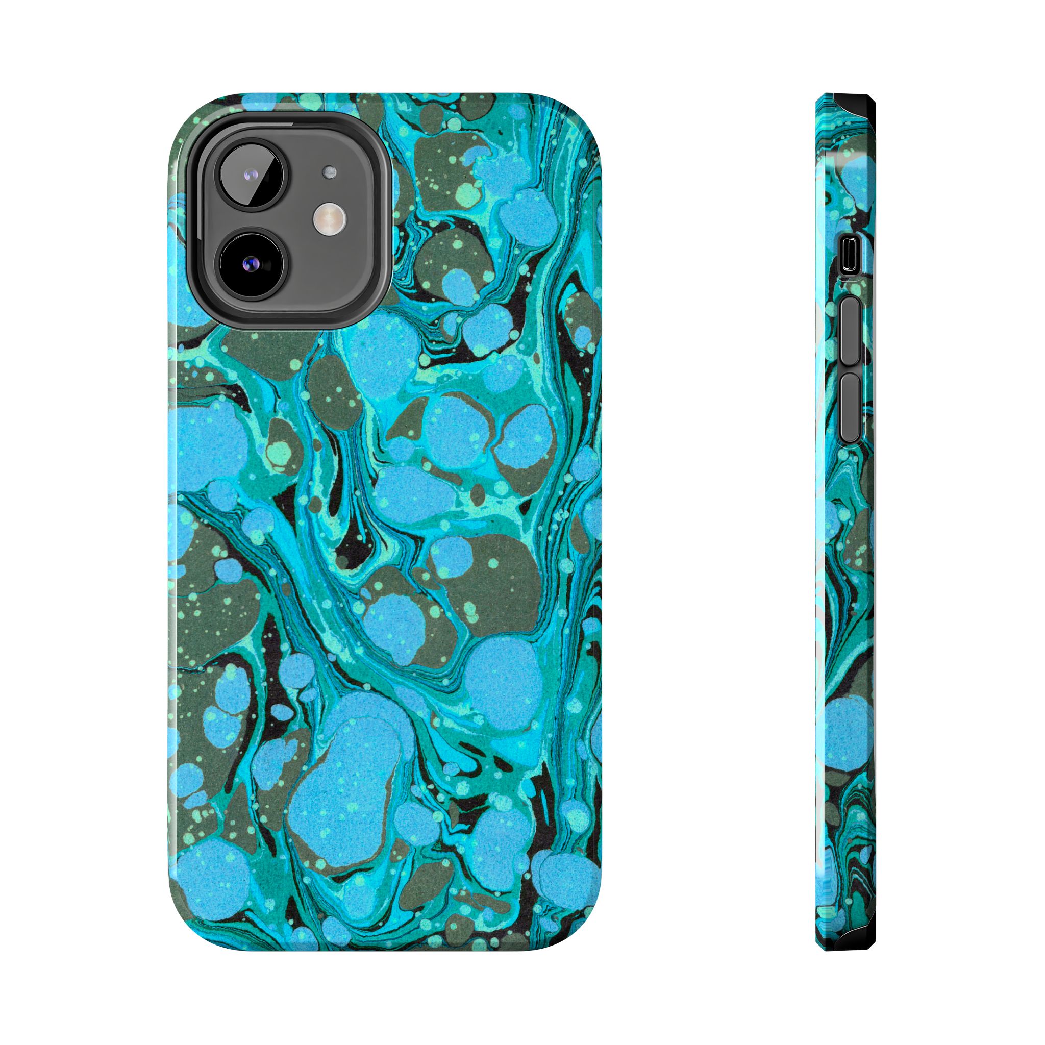 Marbled Phone Case - Aqua & Moss Green - Image 13