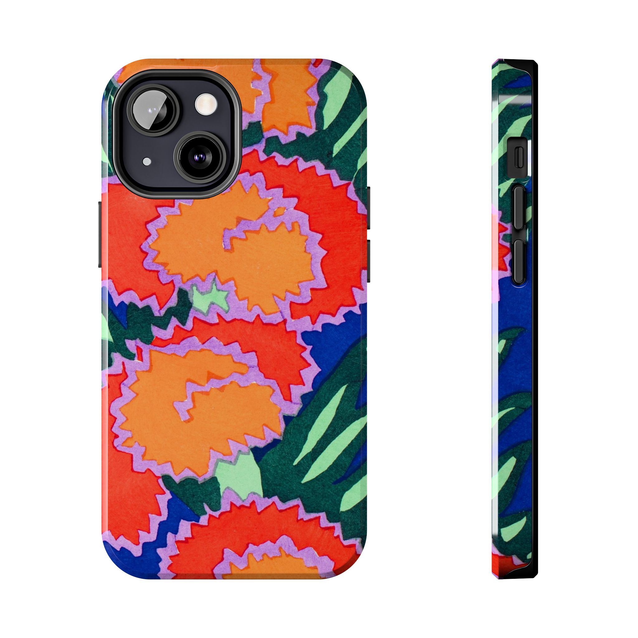 Orange & Red Floral Abstract Phone Case - Image 33
