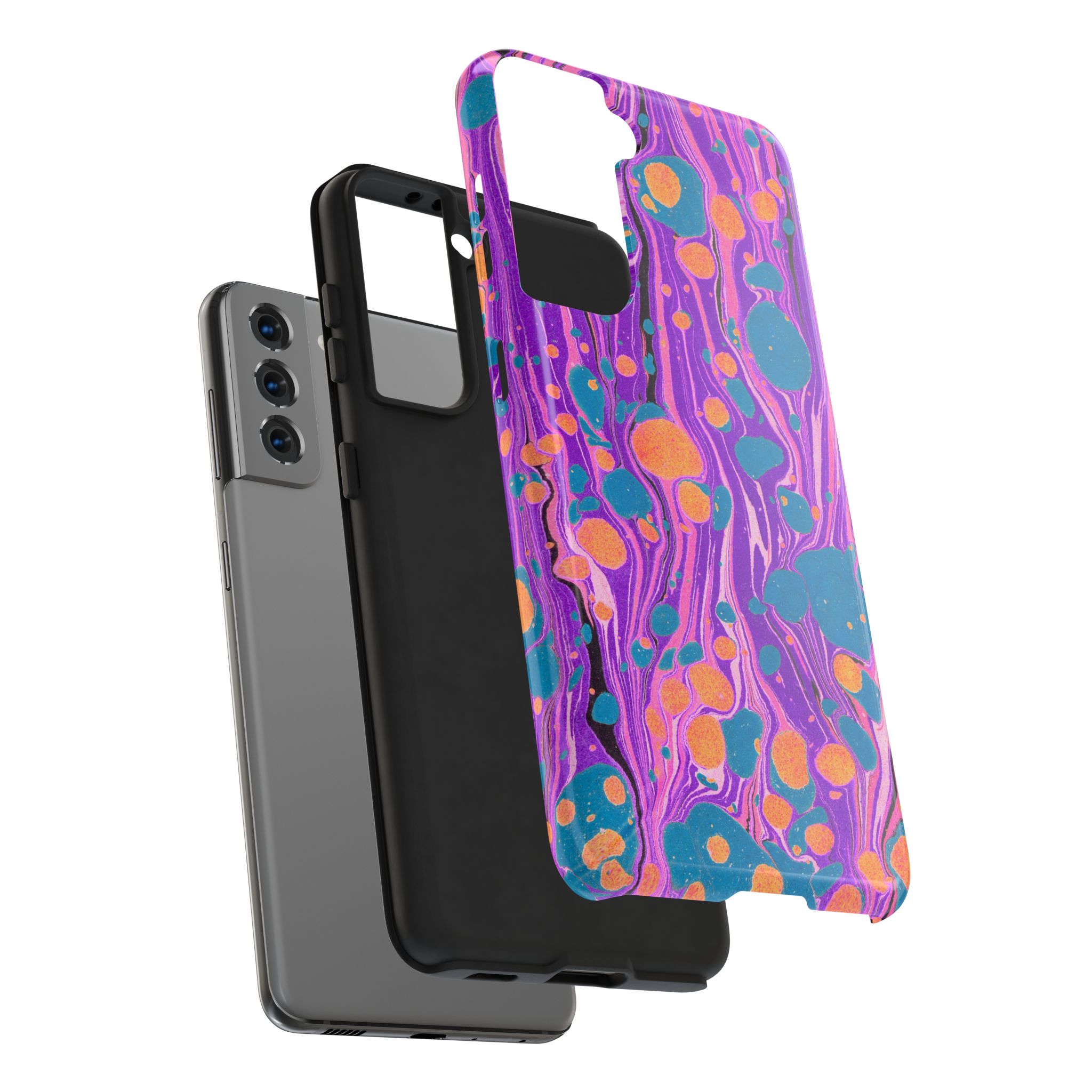 Marbled Phone Case - Purple, Orange & Blue - Image 96