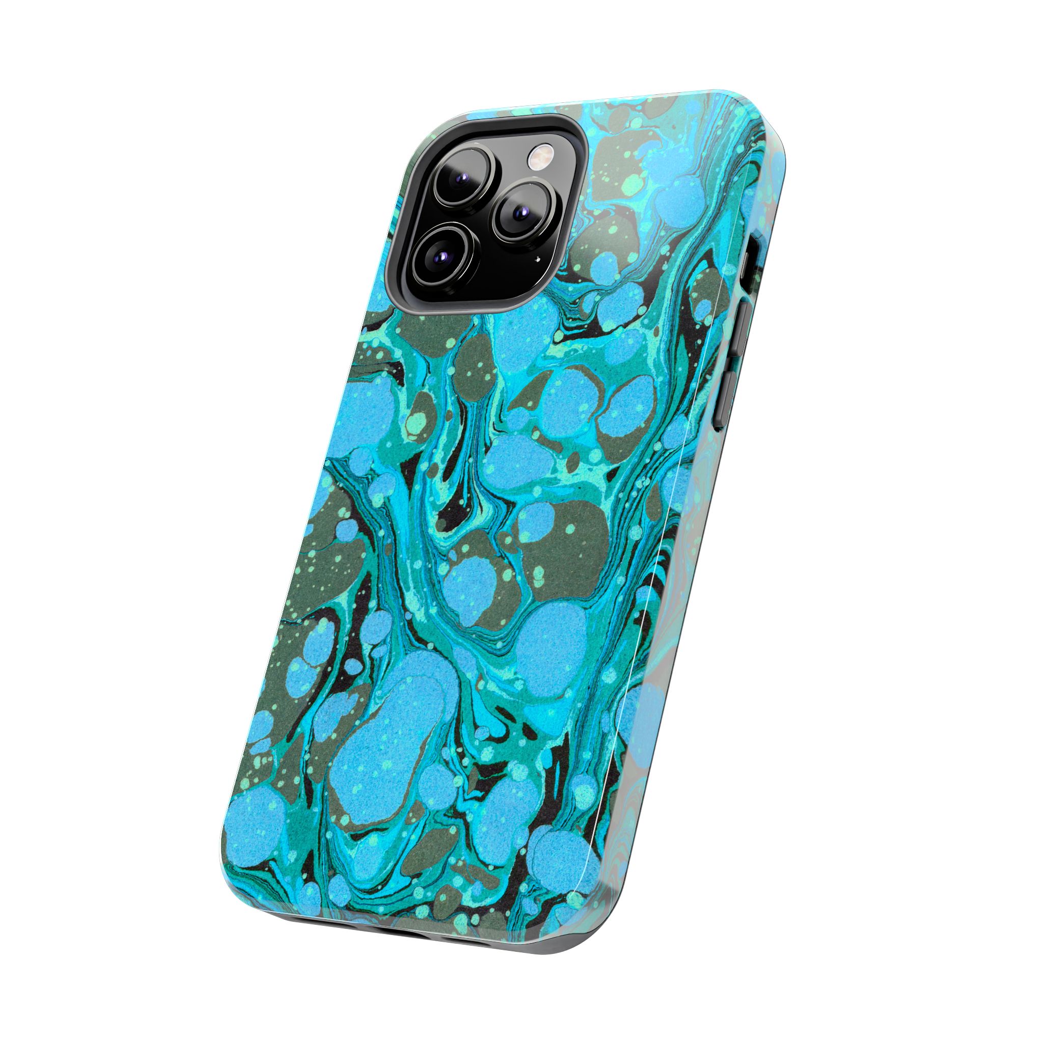 Marbled Phone Case - Aqua & Moss Green - Image 43