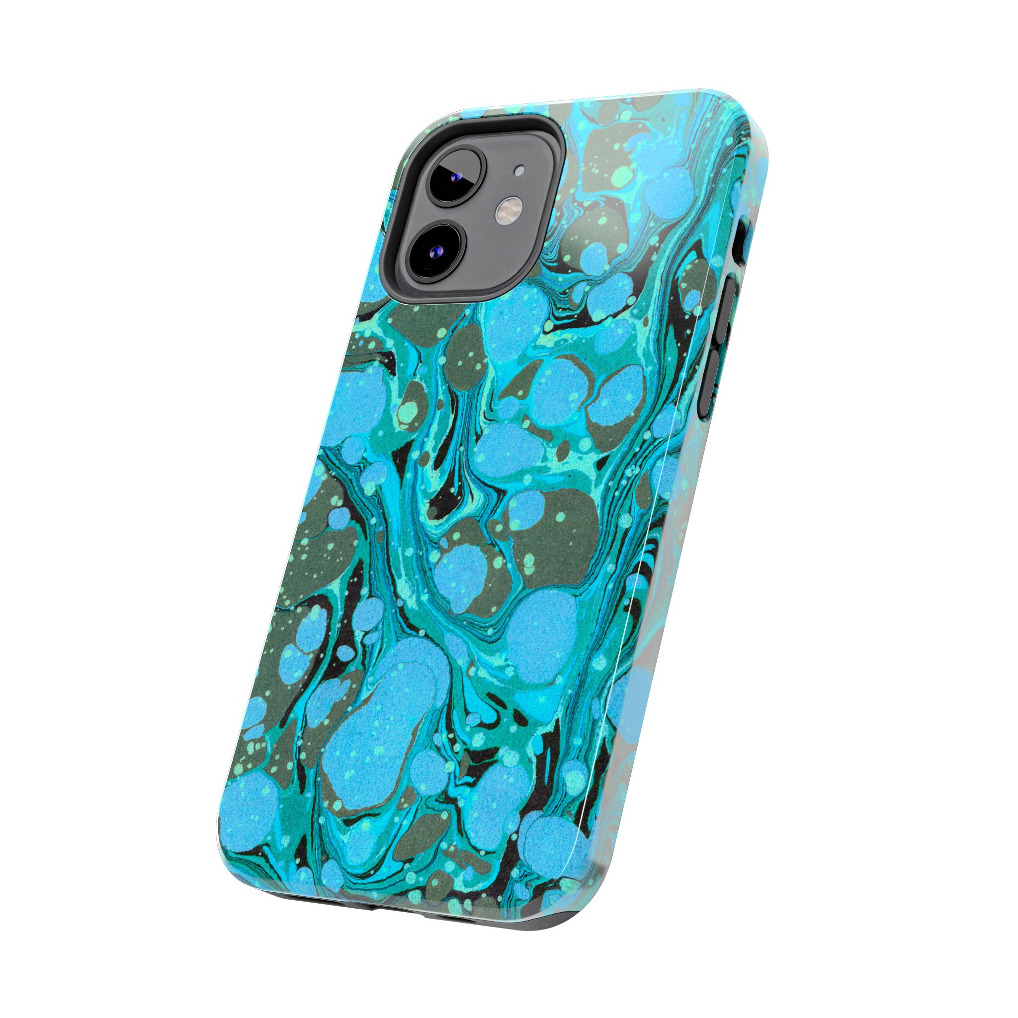 Marbled Phone Case - Aqua & Moss Green - Image 15