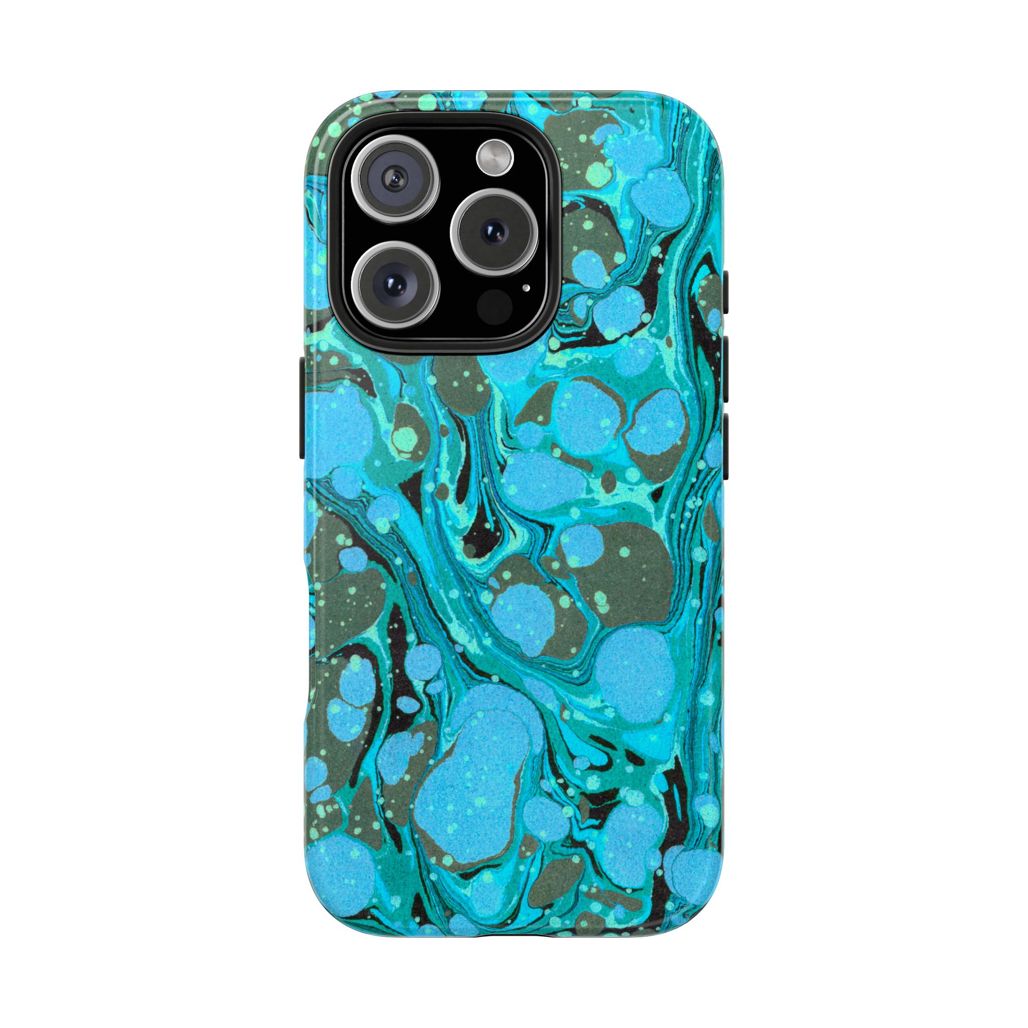 Marbled Phone Case - Aqua & Moss Green - Image 69