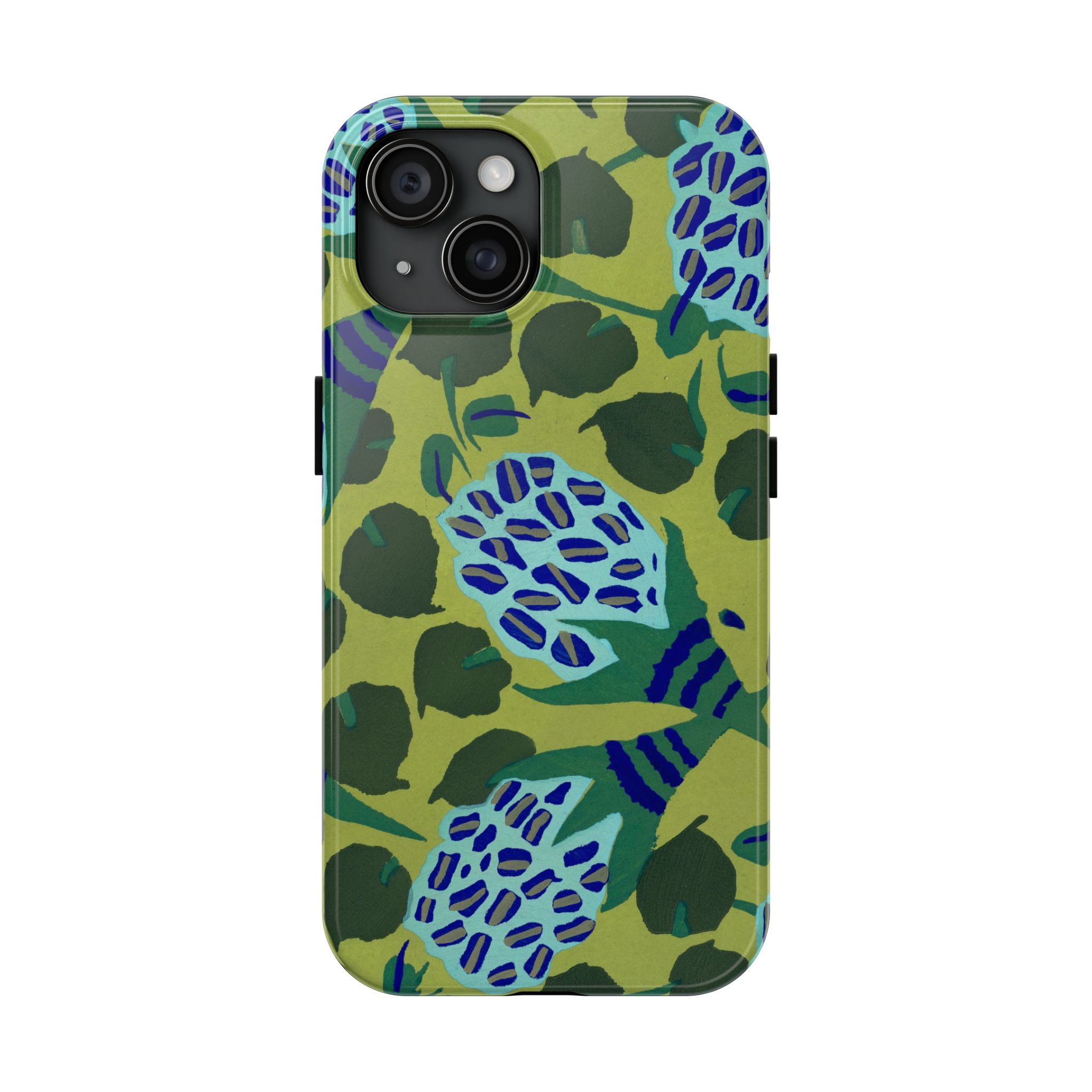 Blue & Green Floral Abstract Phone Case - Image 53