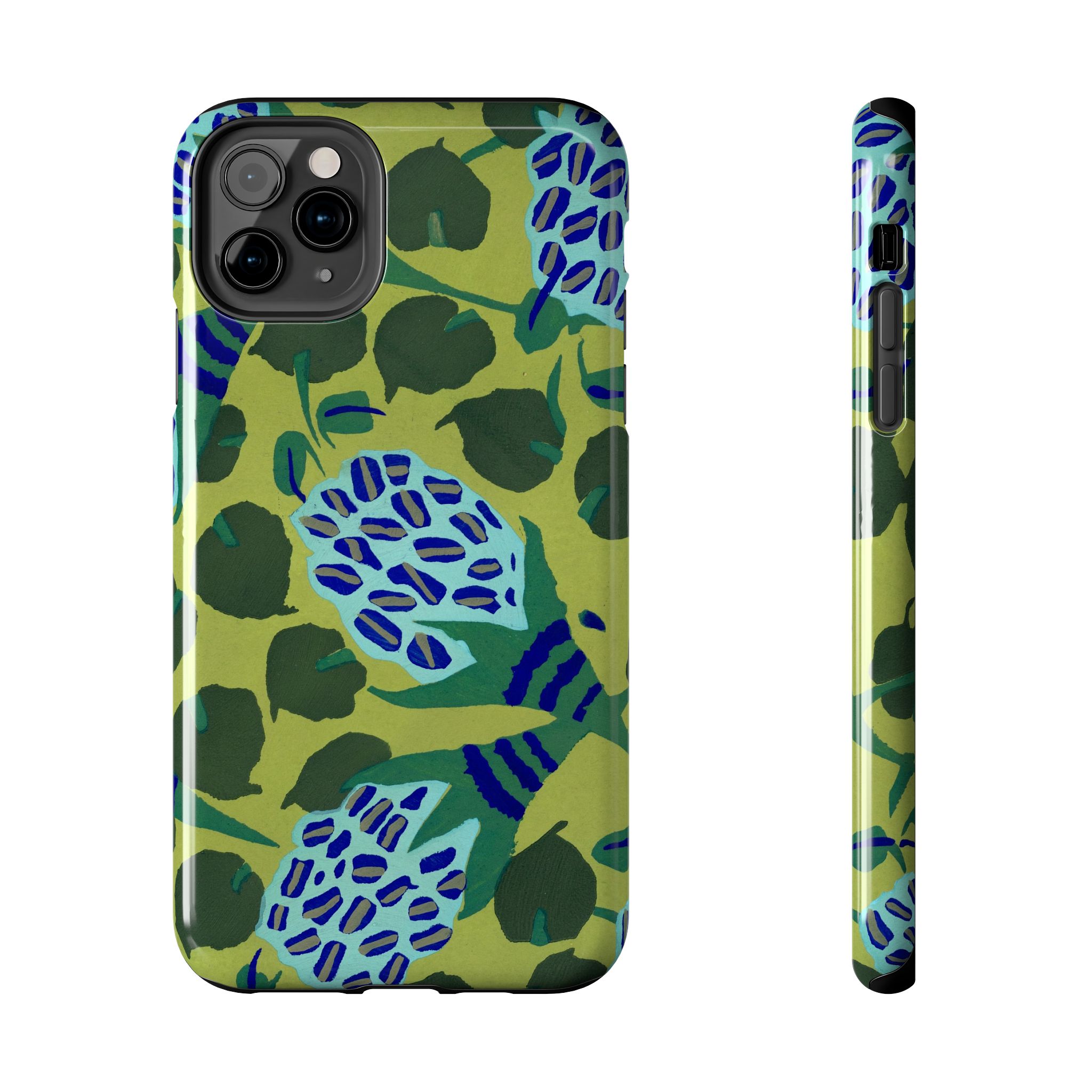 Blue & Green Floral Abstract Phone Case - Image 9