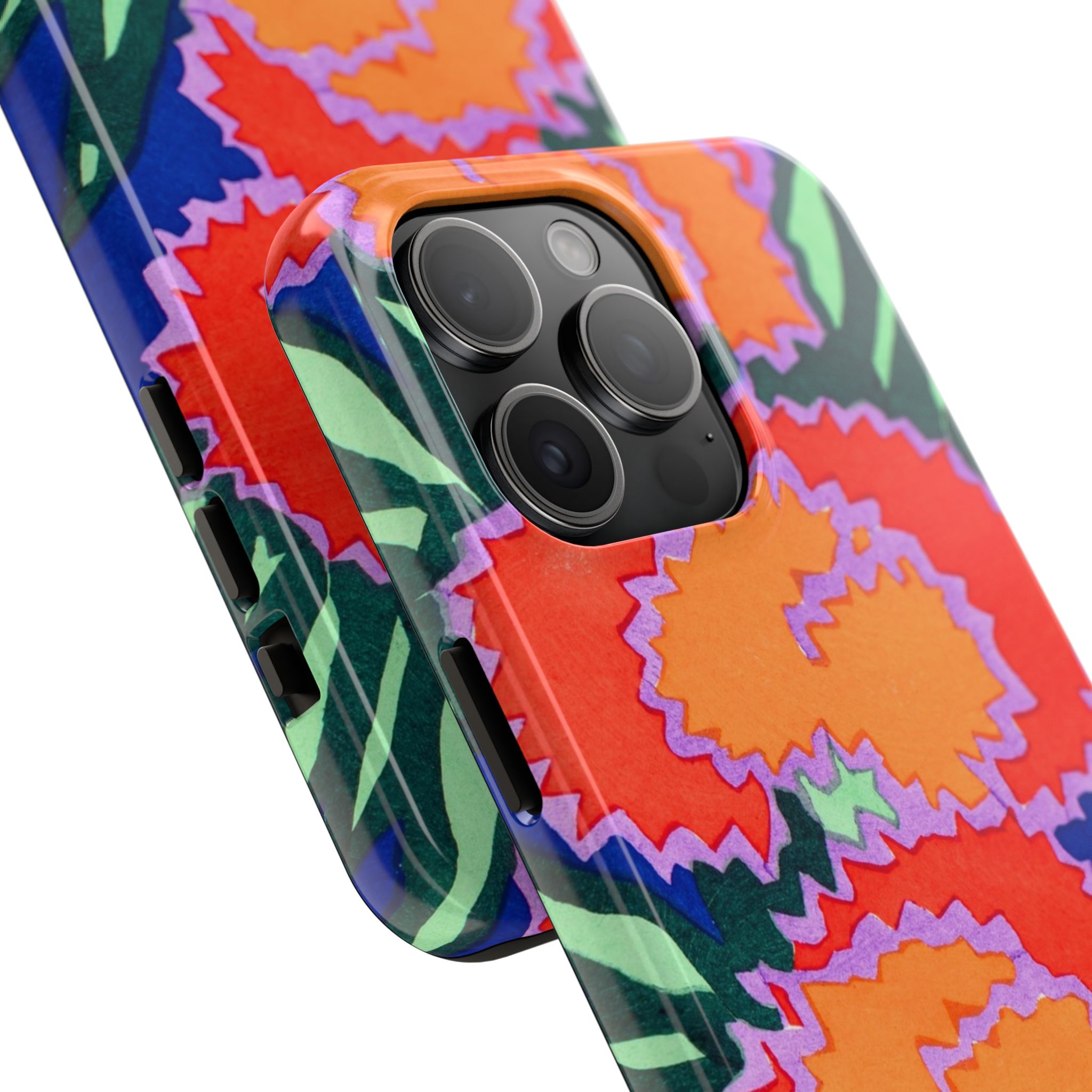 Orange & Red Floral Abstract Phone Case - Image 66