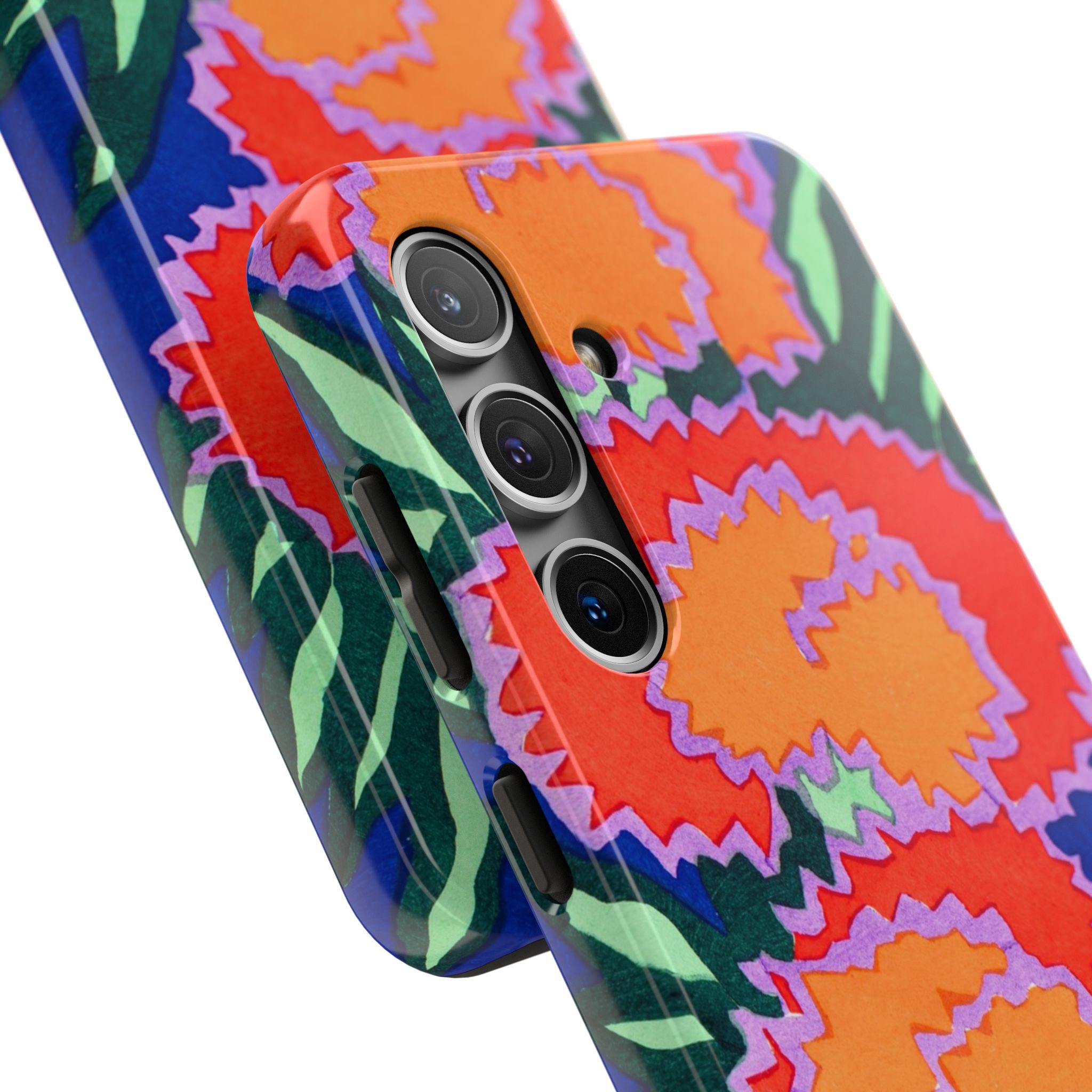 Orange & Red Floral Abstract Phone Case - Image 82