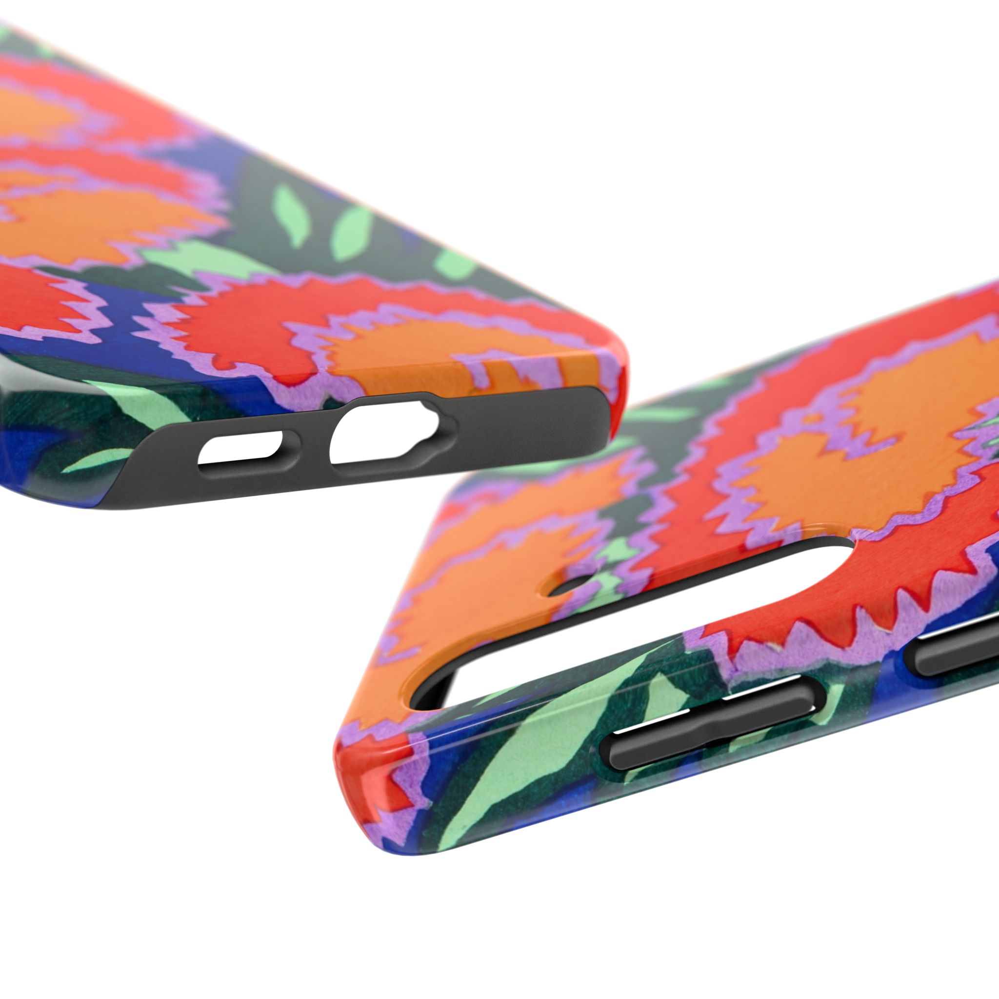 Orange & Red Floral Abstract Phone Case - Image 83