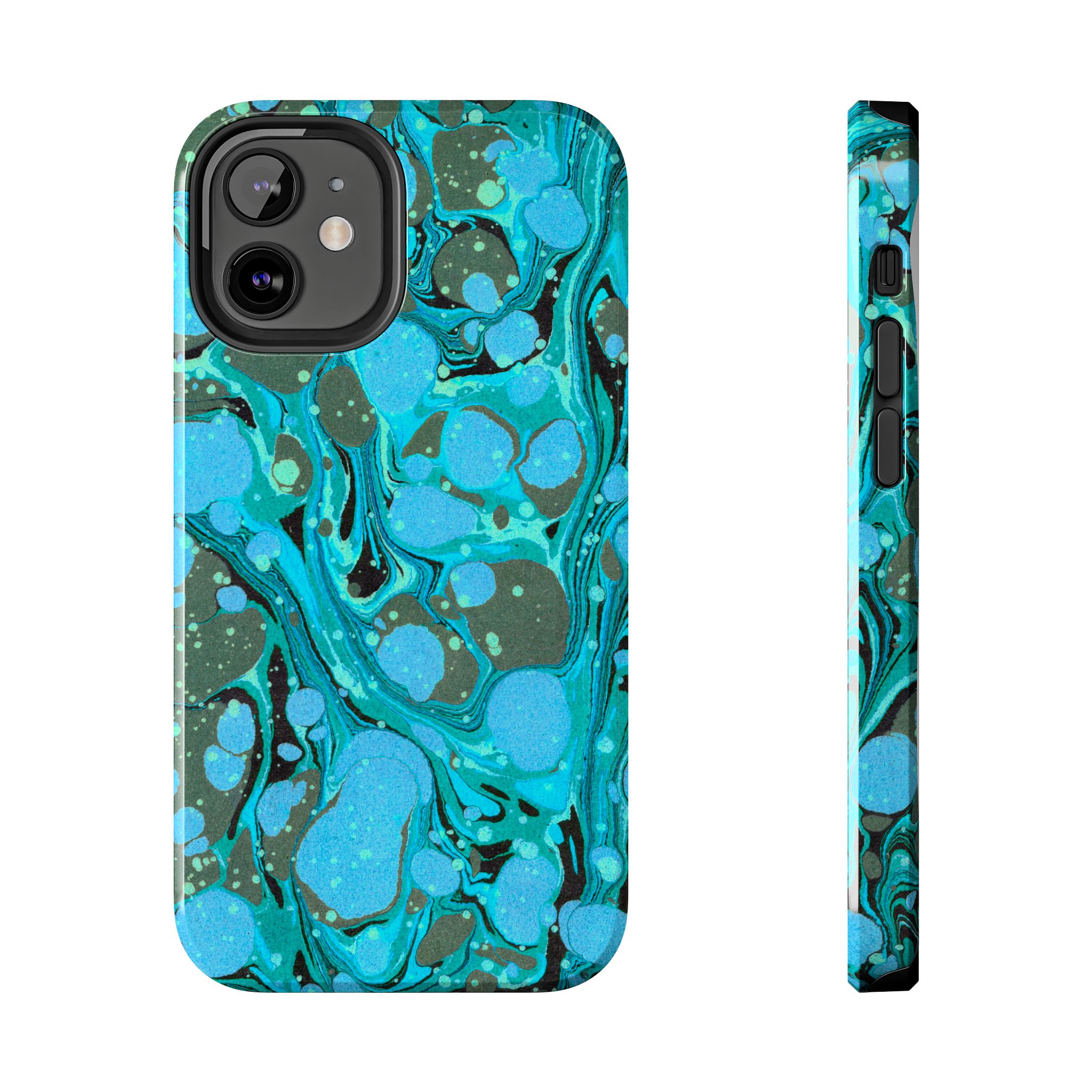 Marbled Phone Case - Aqua & Moss Green - Image 17