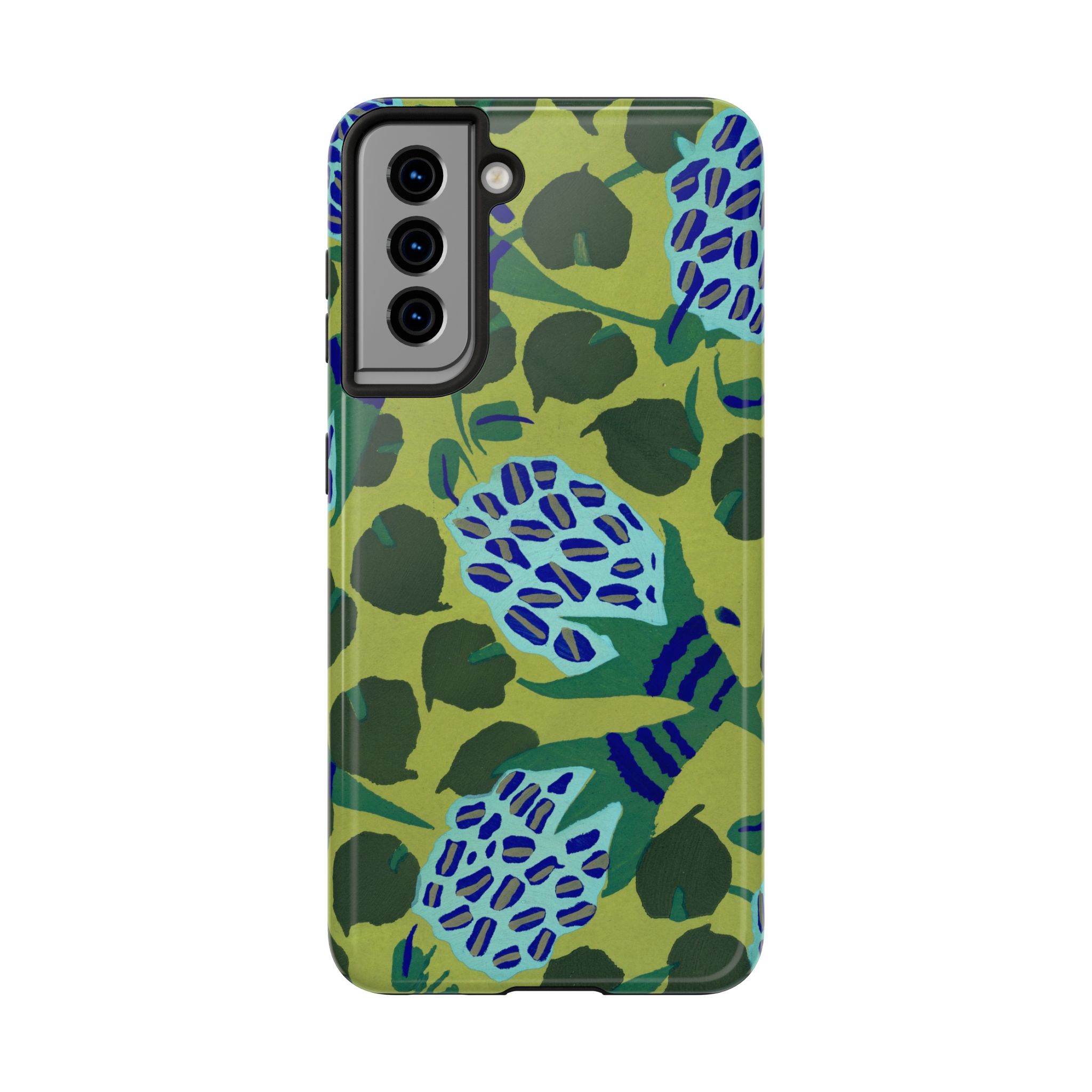 Blue & Green Floral Abstract Phone Case - Image 93