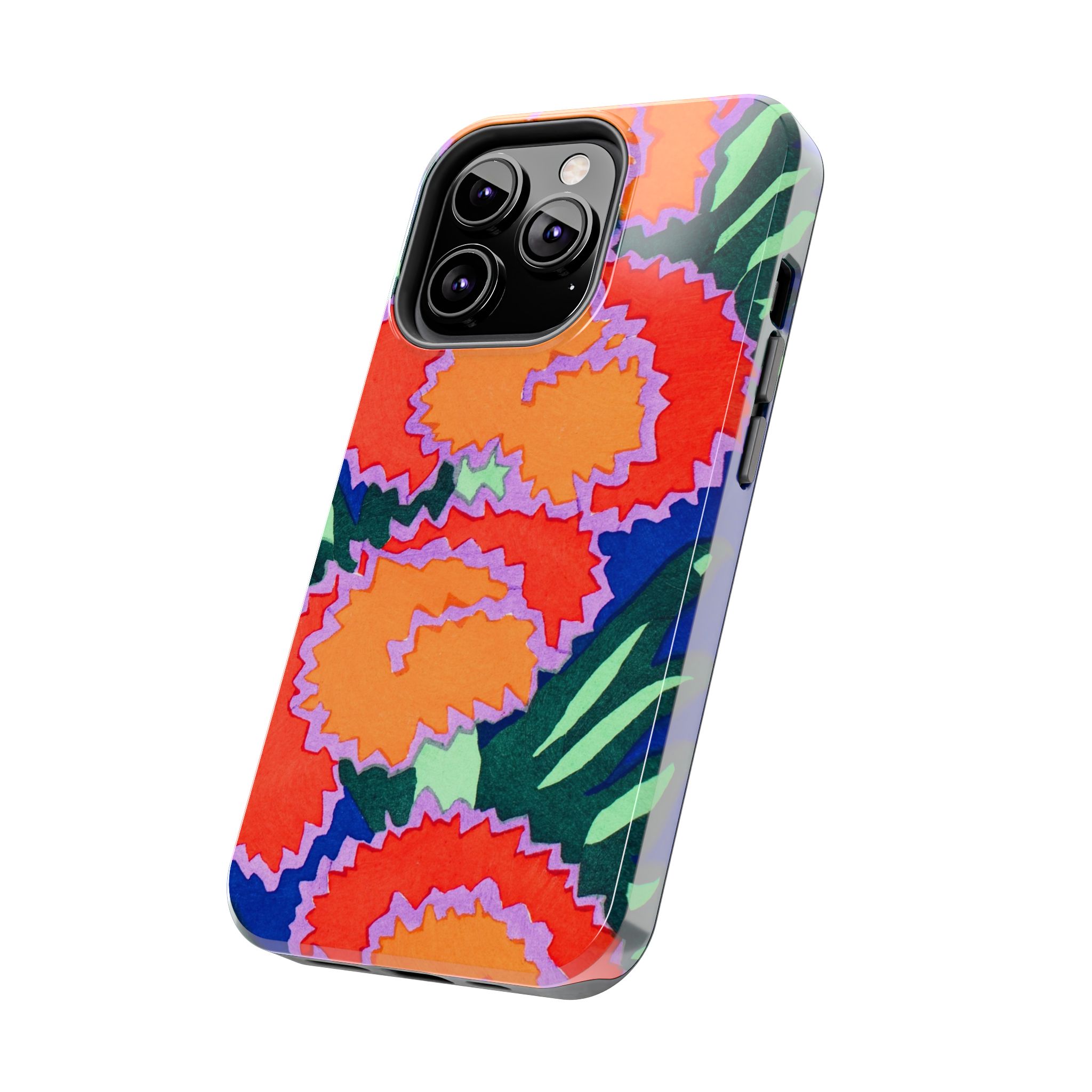 Orange & Red Floral Abstract Phone Case - Image 39