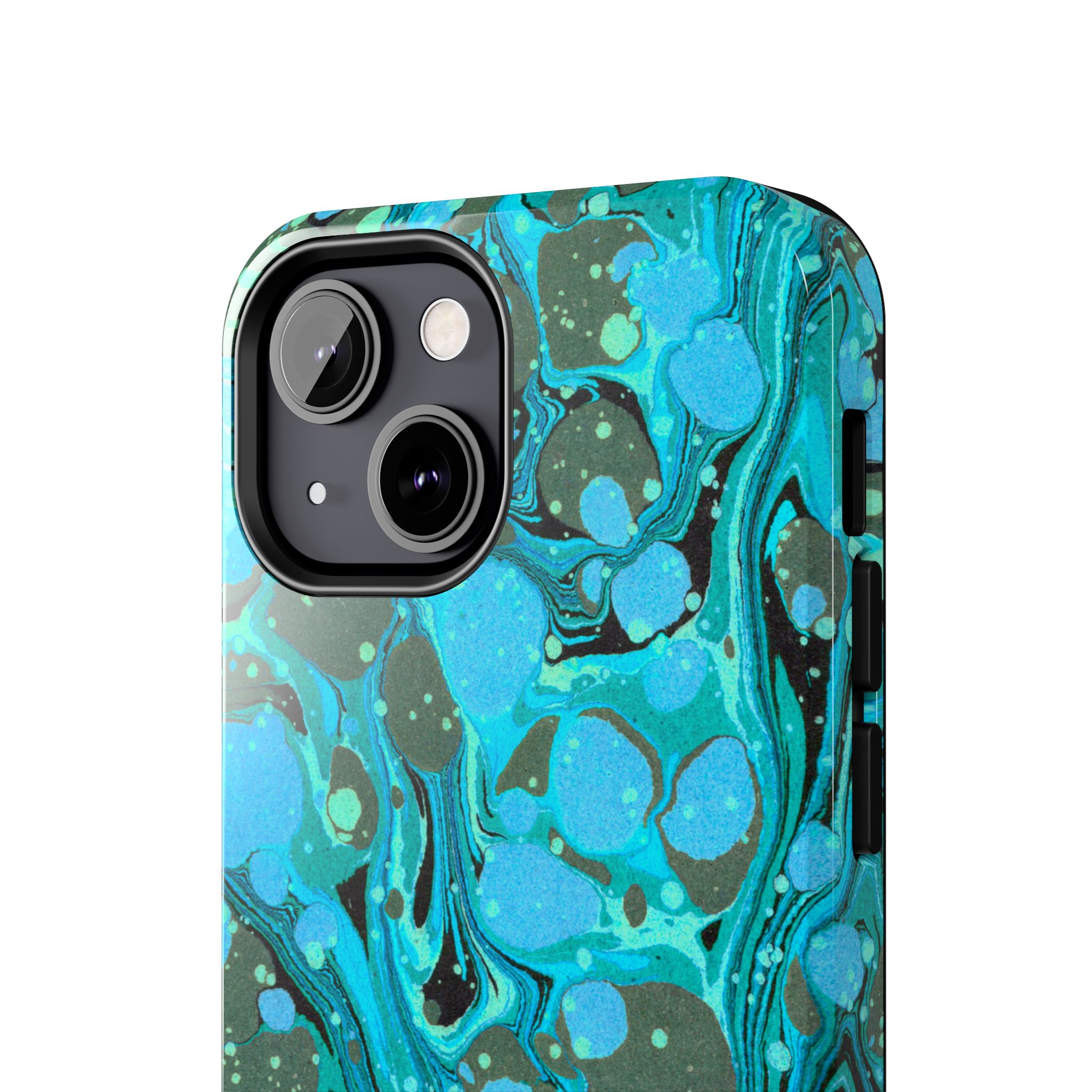 Marbled Phone Case - Aqua & Moss Green - Image 36