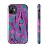 Marbled Phone Case - Fuchsia & Dusty Blue