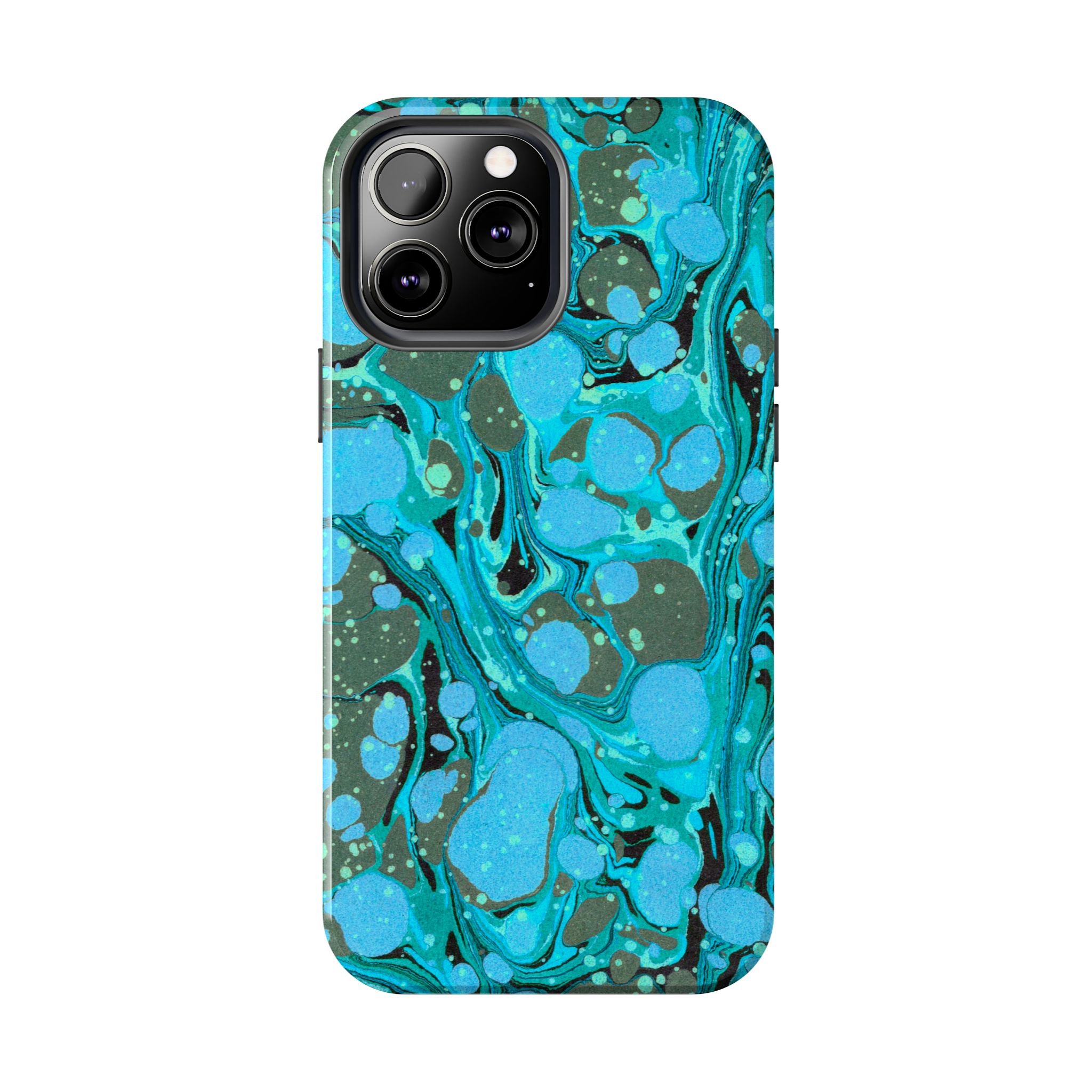 Marbled Phone Case - Aqua & Moss Green - Image 42