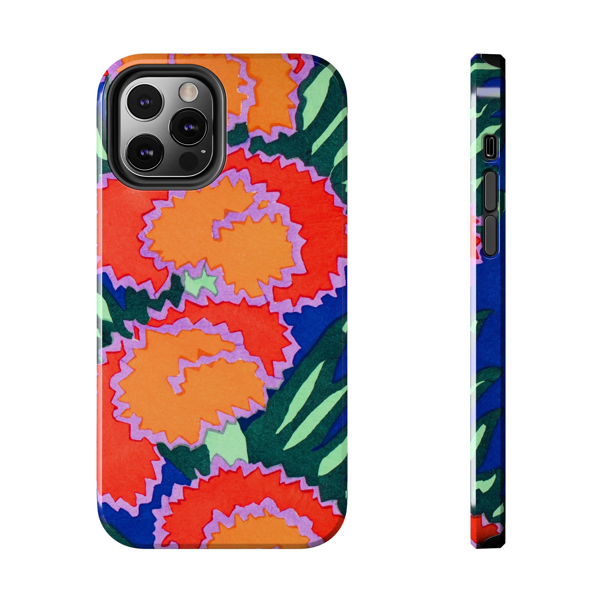 Orange & Red Floral Abstract Phone Case - Image 21