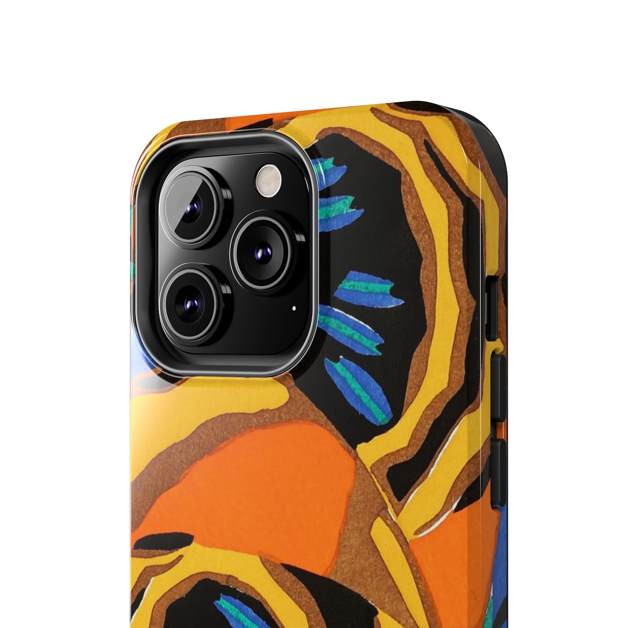 Orange, Black & Blue Abstract Phone Case - Image 40