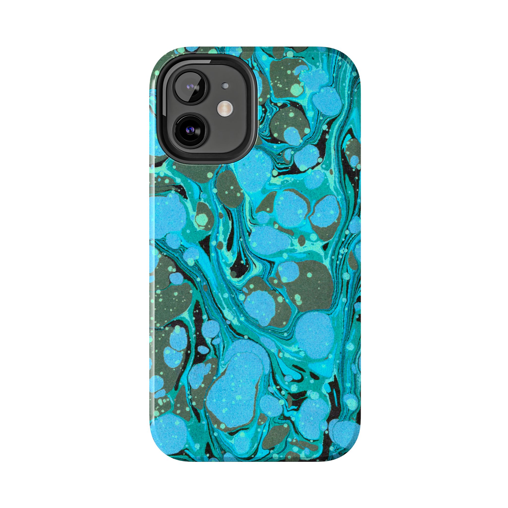Marbled Phone Case - Aqua & Moss Green - Image 18