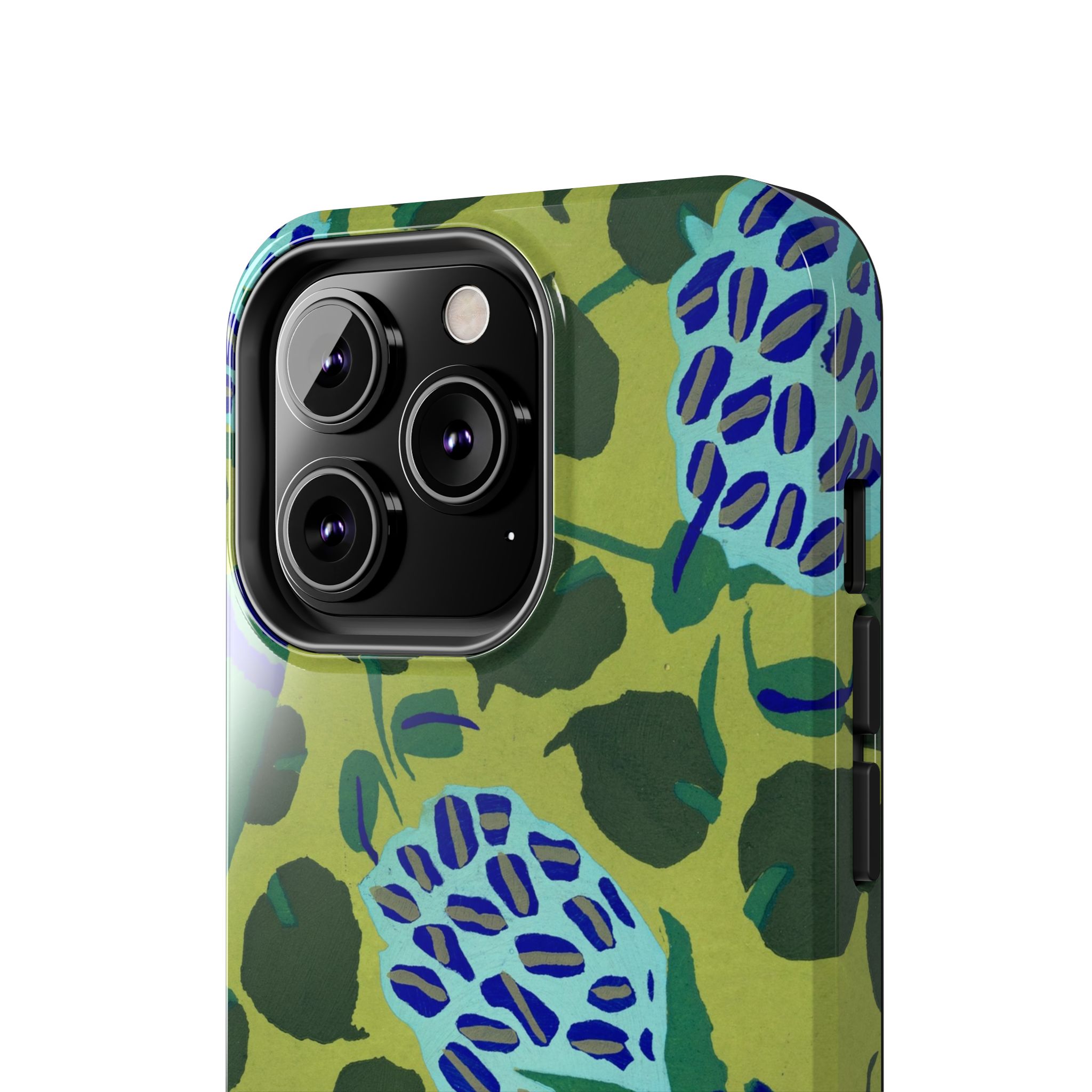 Blue & Green Floral Abstract Phone Case - Image 40