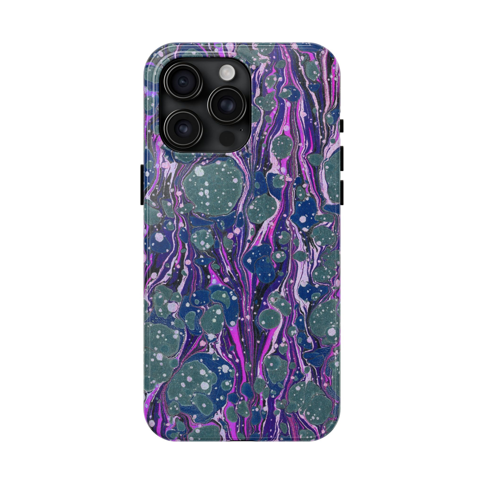 Marbled Phone Case - Navy, Magenta & Moss Green - Image 65