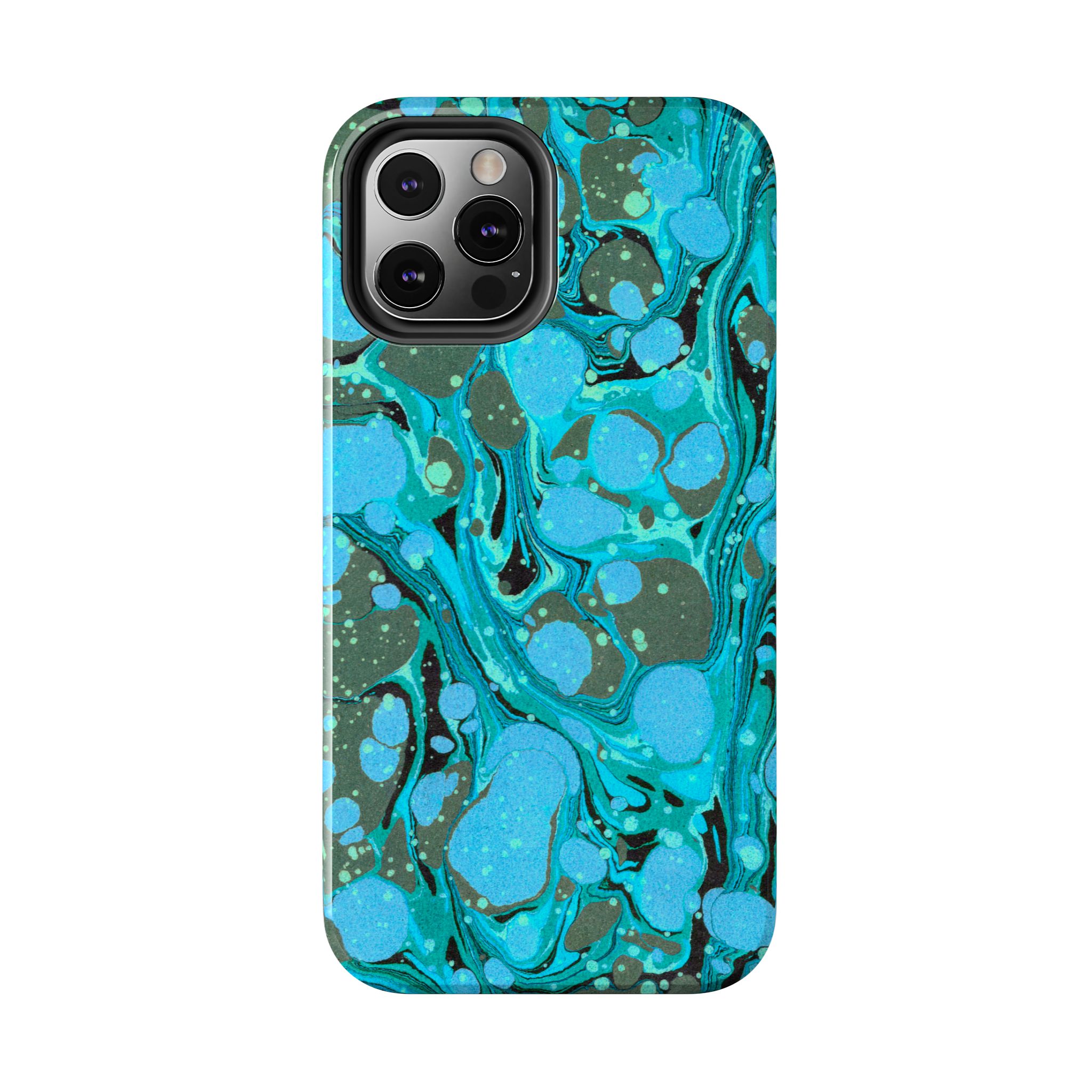 Marbled Phone Case - Aqua & Moss Green - Image 22
