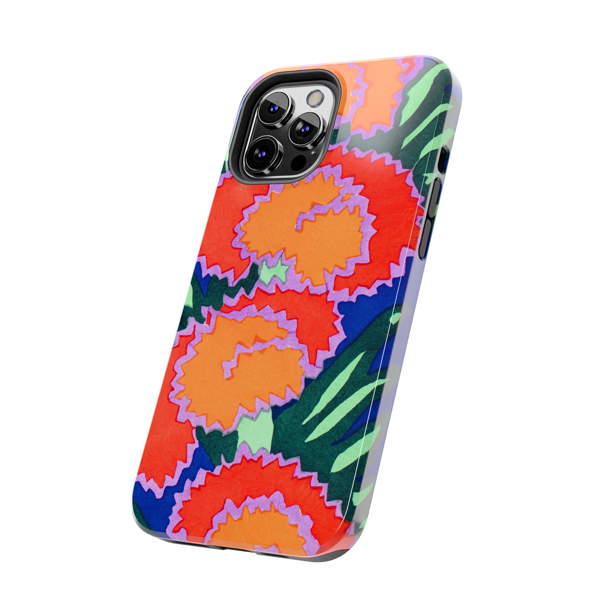 Orange & Red Floral Abstract Phone Case - Image 27