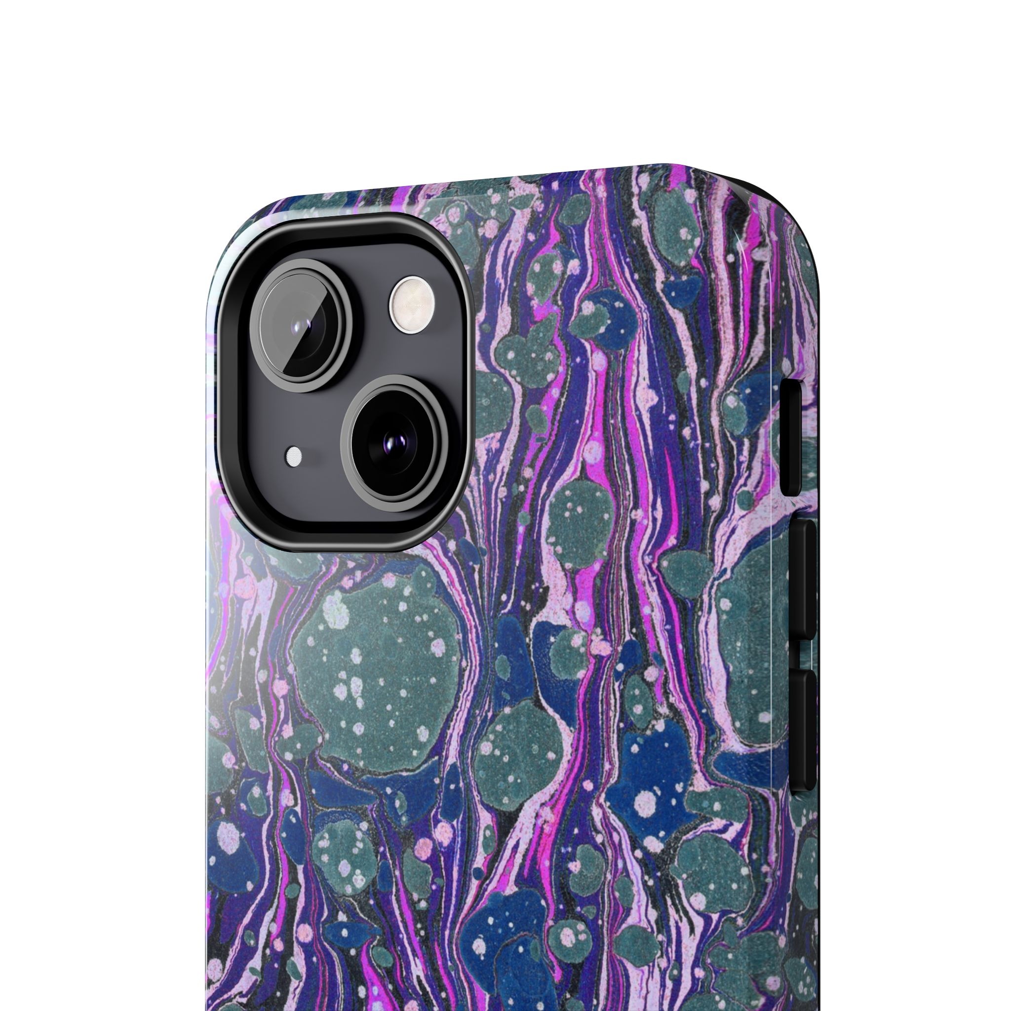 Marbled Phone Case - Navy, Magenta & Moss Green - Image 36