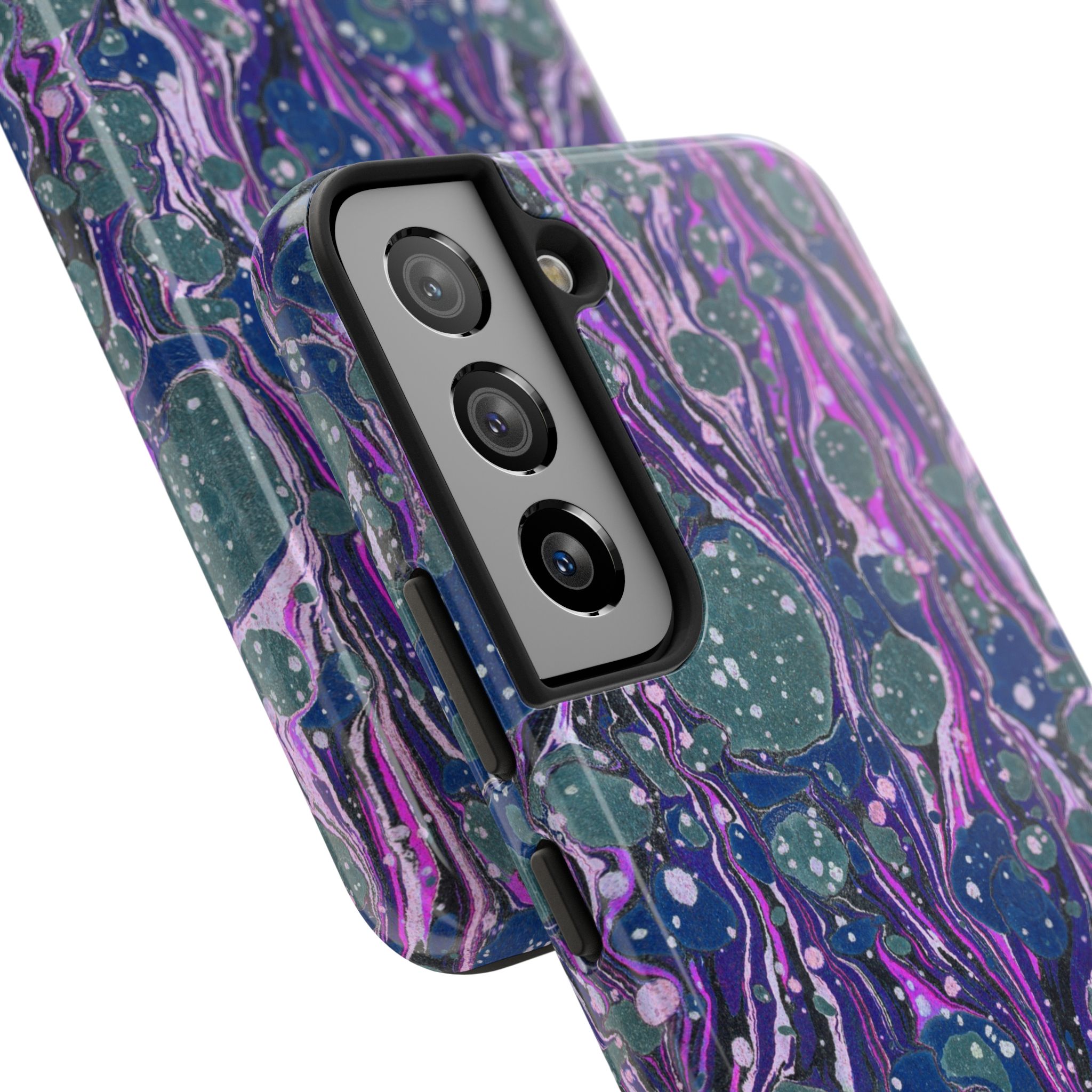 Marbled Phone Case - Navy, Magenta & Moss Green - Image 90