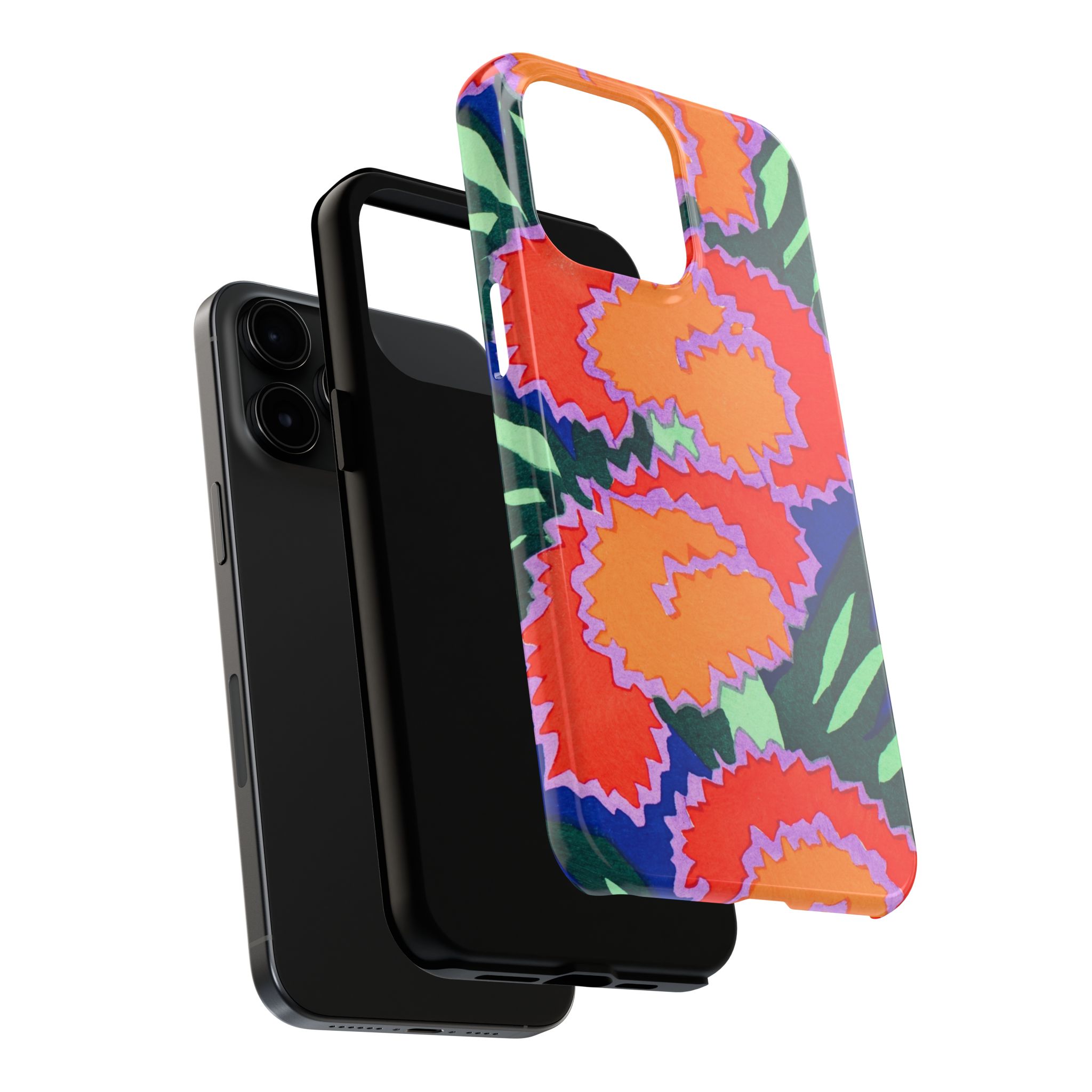 Orange & Red Floral Abstract Phone Case - Image 68