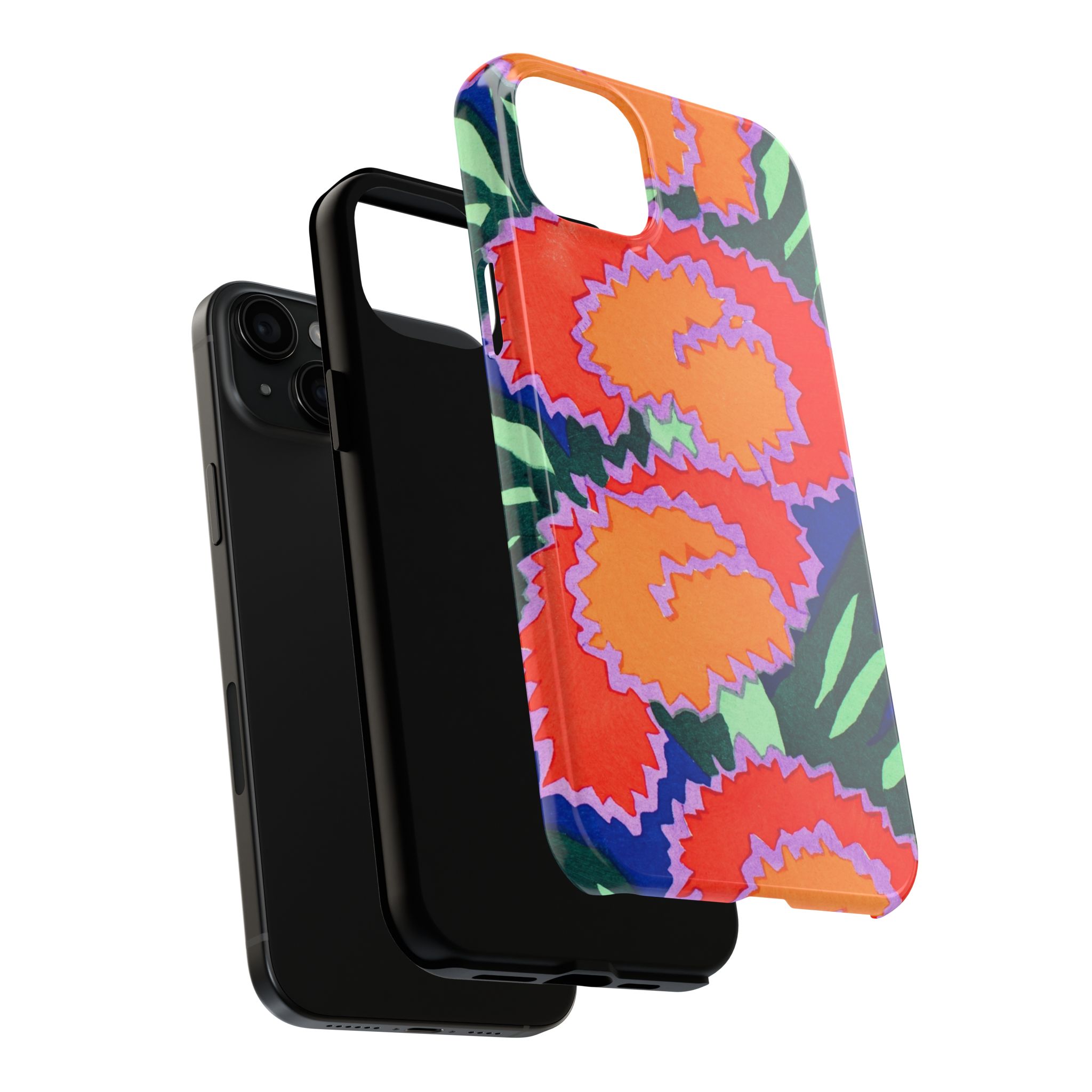 Orange & Red Floral Abstract Phone Case - Image 64