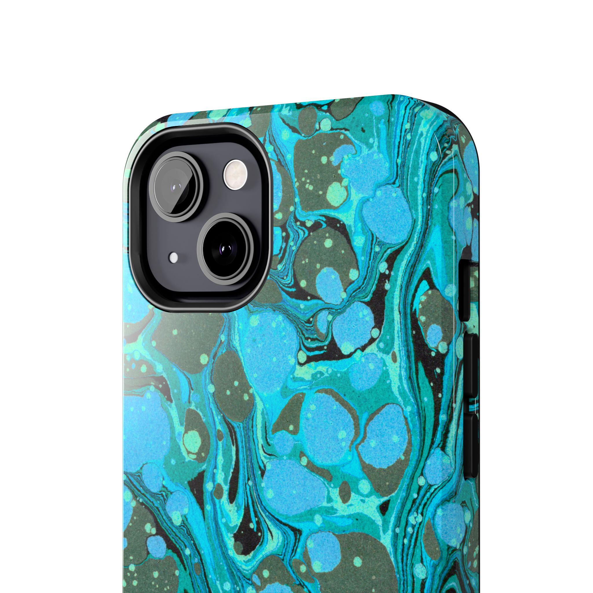 Marbled Phone Case - Aqua & Moss Green - Image 32
