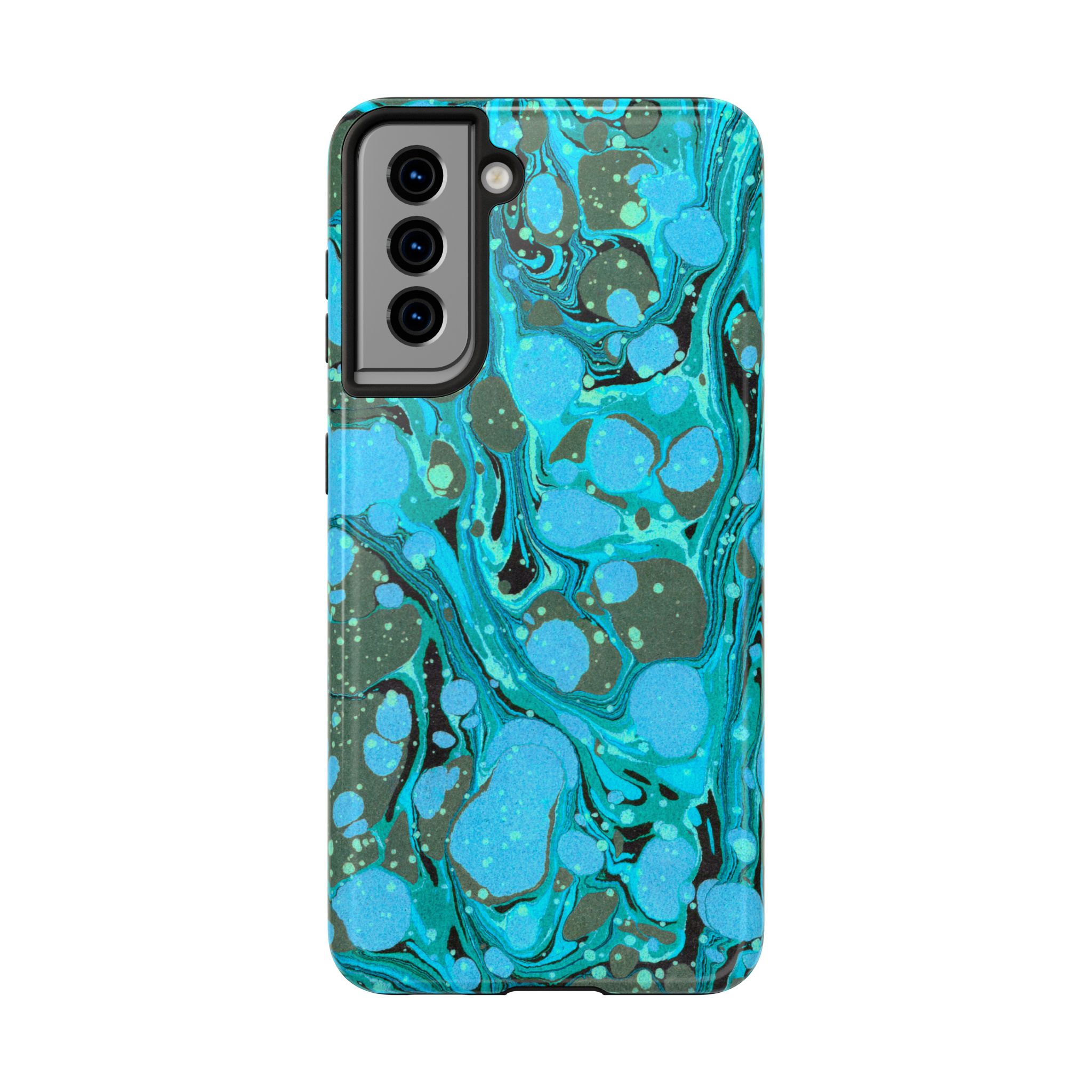 Marbled Phone Case - Aqua & Moss Green - Image 93