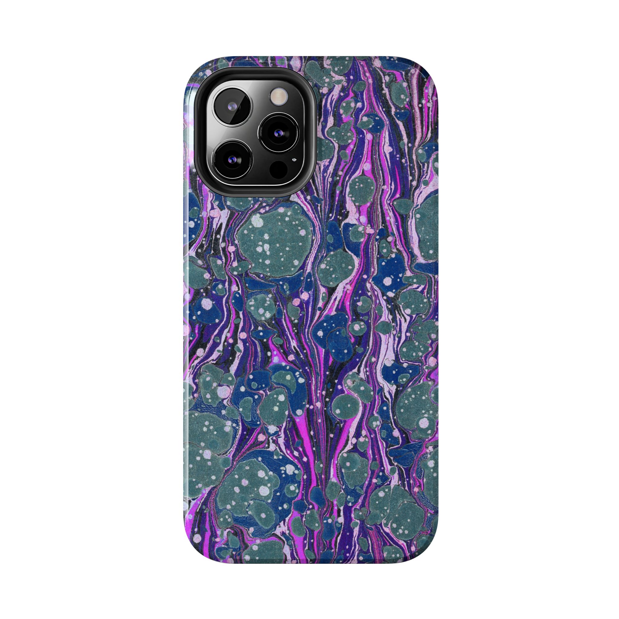 Marbled Phone Case - Navy, Magenta & Moss Green - Image 26