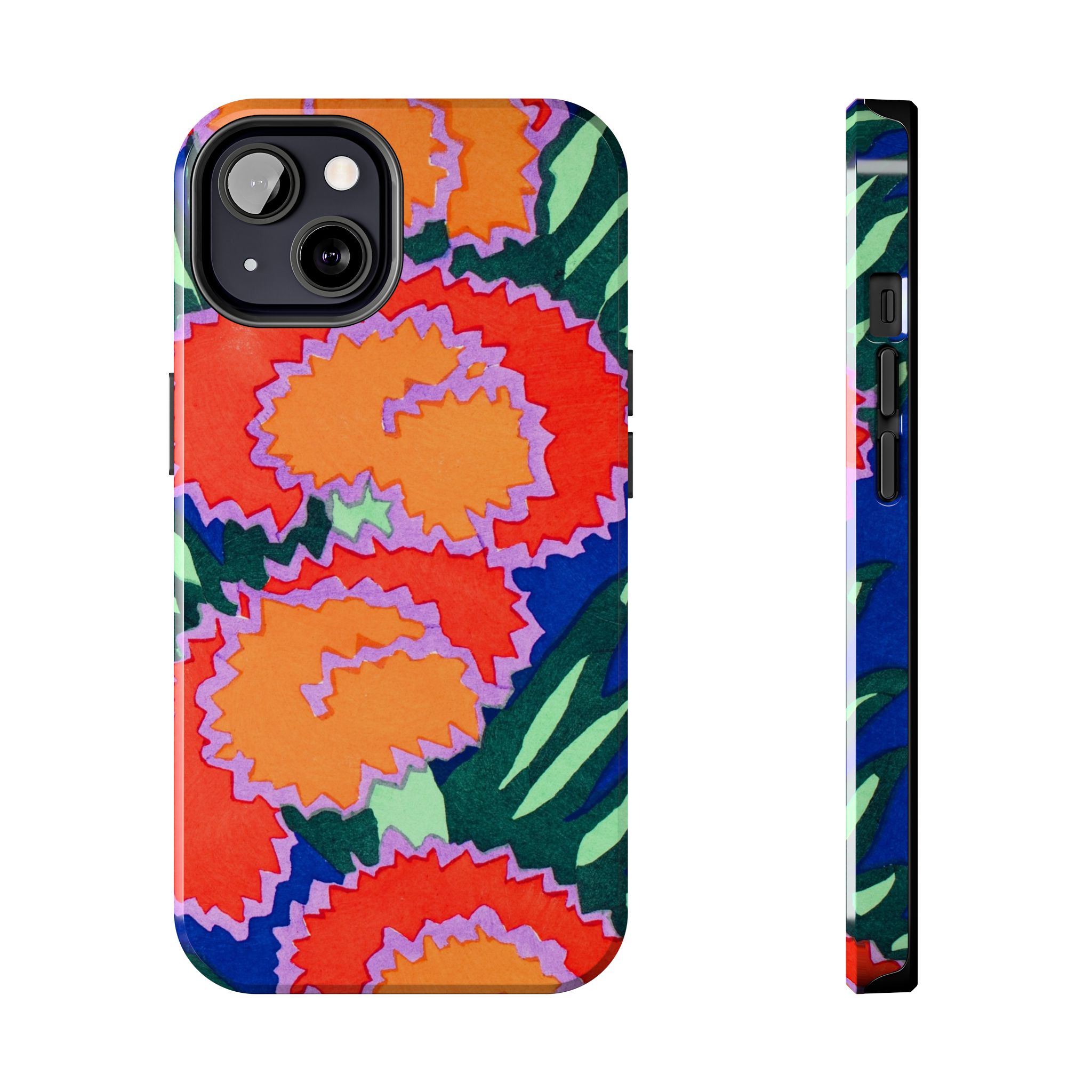 Orange & Red Floral Abstract Phone Case - Image 29