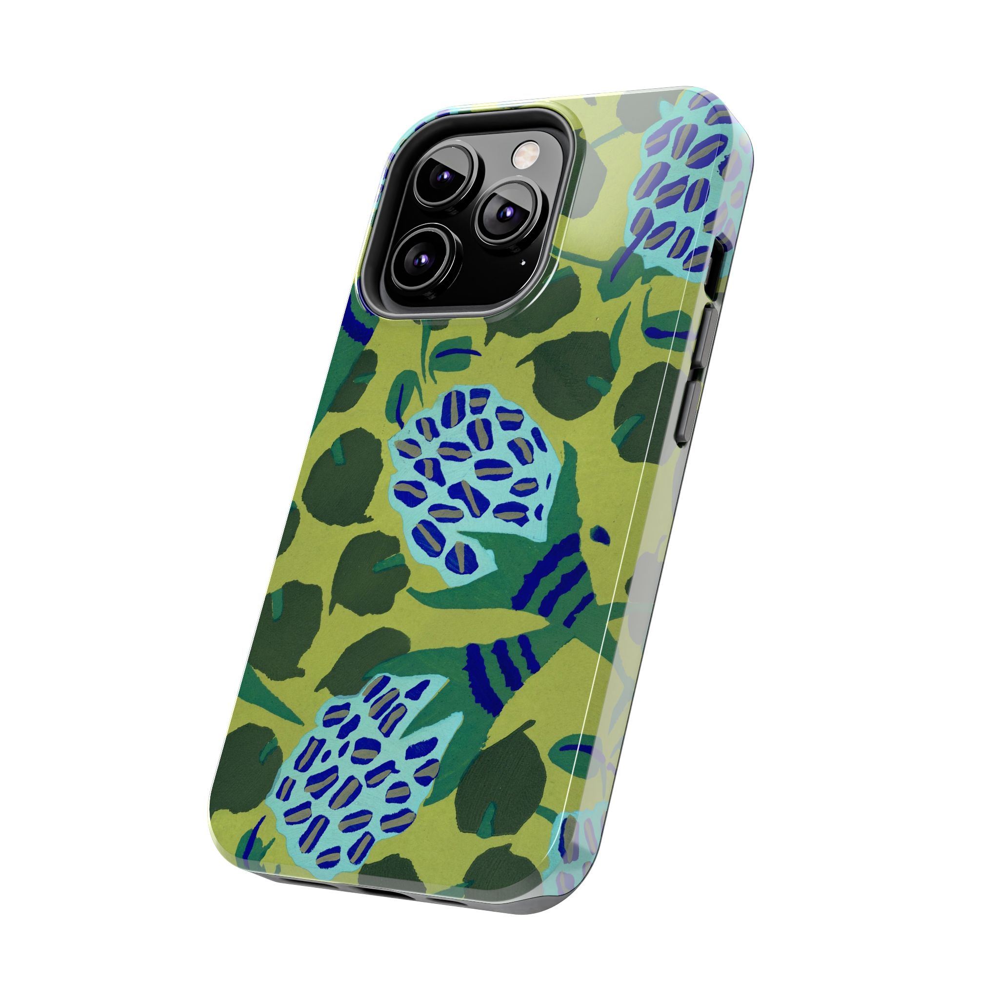 Blue & Green Floral Abstract Phone Case - Image 39