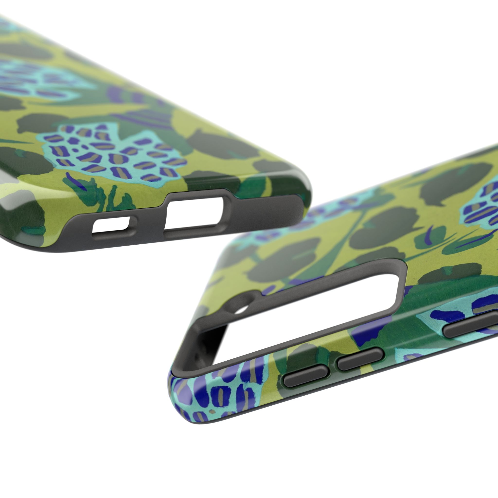 Blue & Green Floral Abstract Phone Case - Image 95
