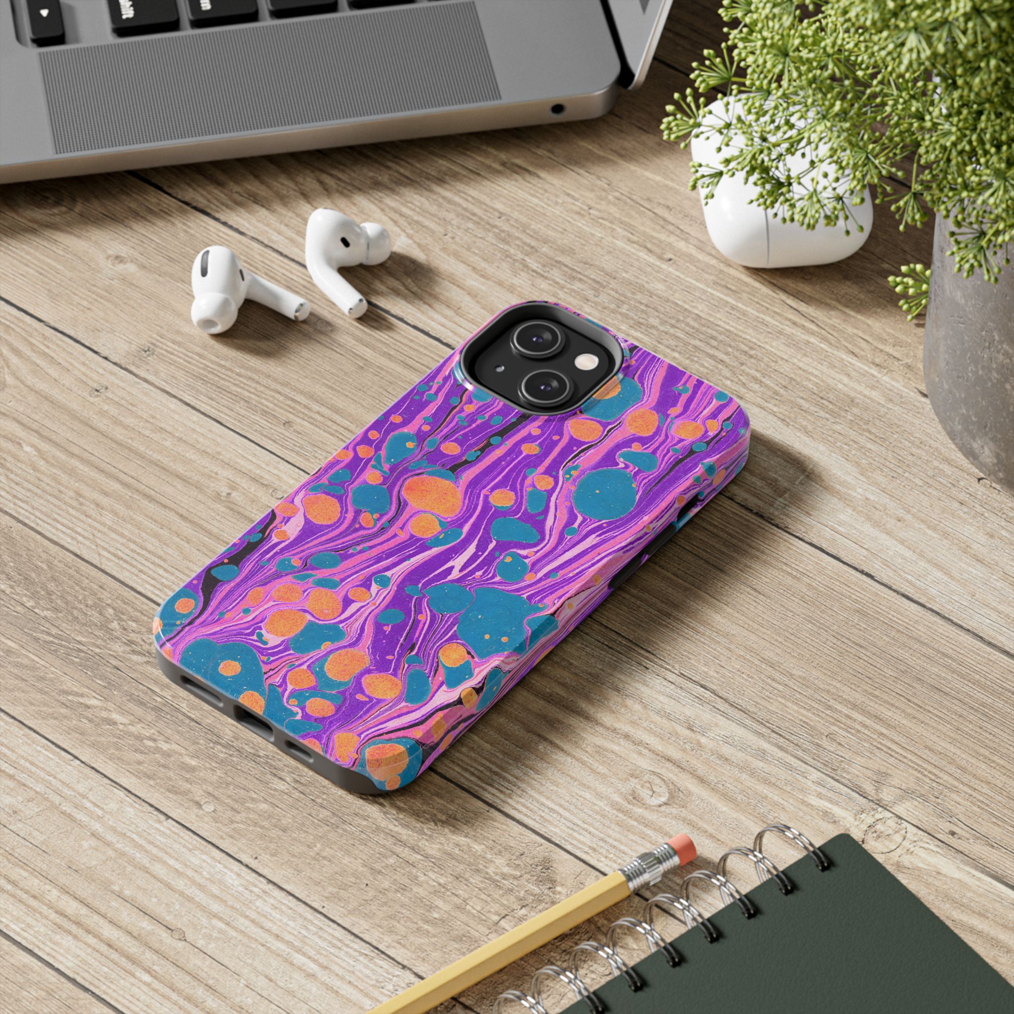 Marbled Phone Case - Purple, Orange & Blue - Image 46