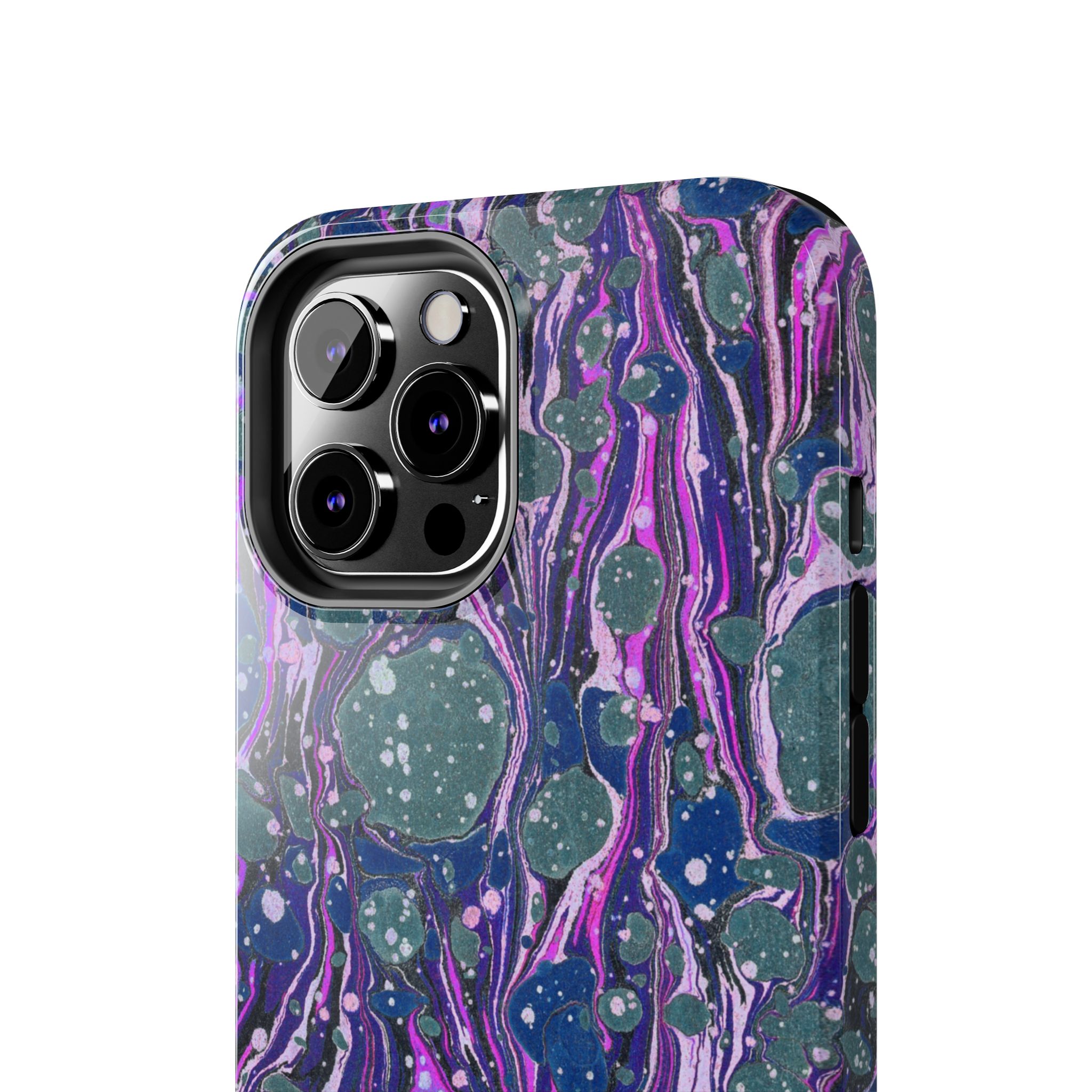 Marbled Phone Case - Navy, Magenta & Moss Green - Image 28