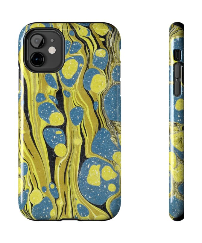 Marbled Phone Case - Citrine and Blue