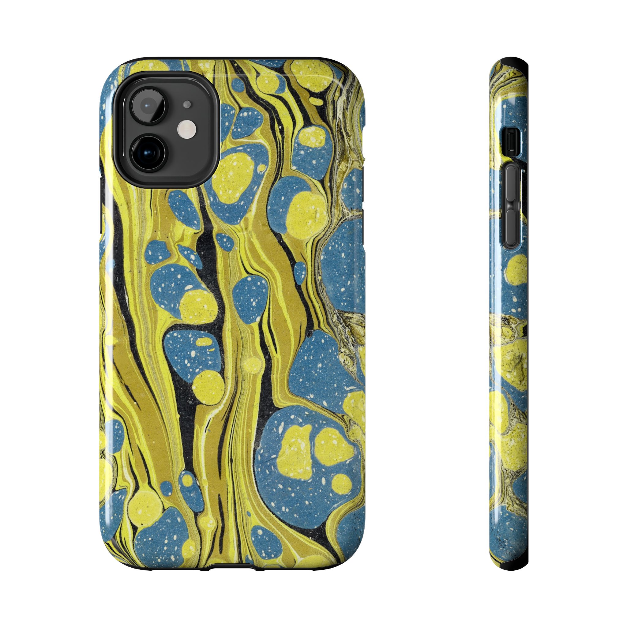 Marbled Phone Case - Citrine and Blue