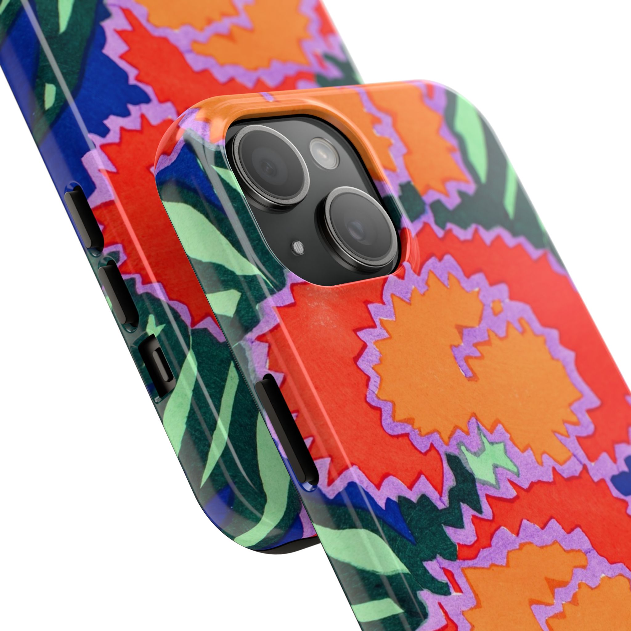 Orange & Red Floral Abstract Phone Case - Image 54