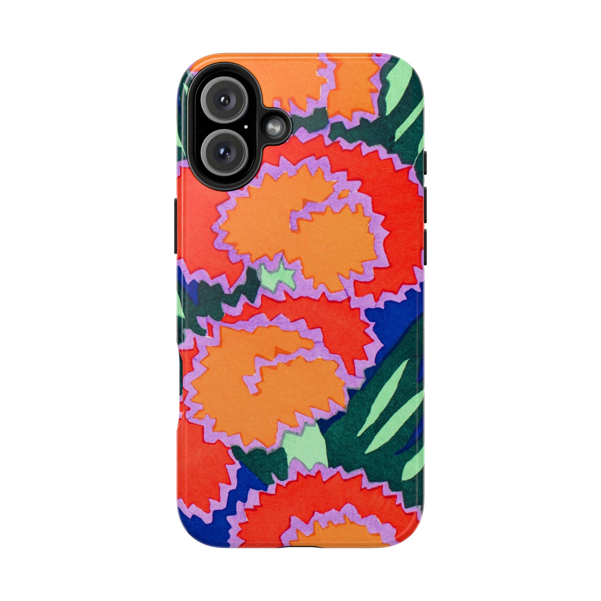 Orange & Red Floral Abstract Phone Case - Image 78