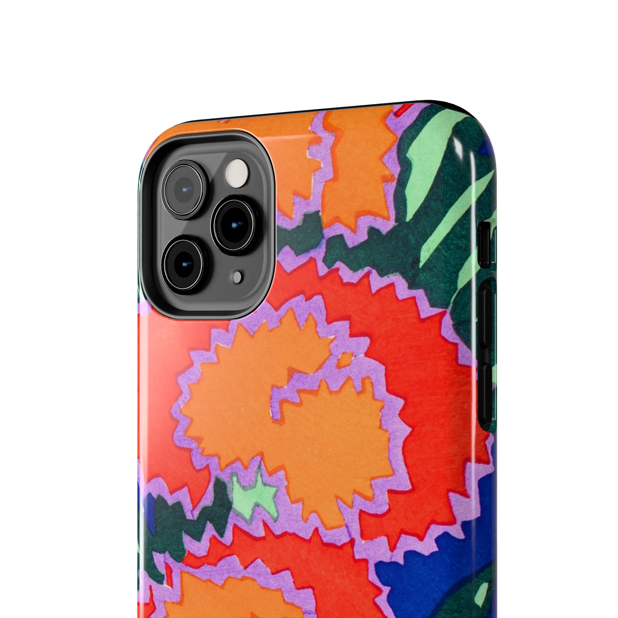 Orange & Red Floral Abstract Phone Case - Image 12