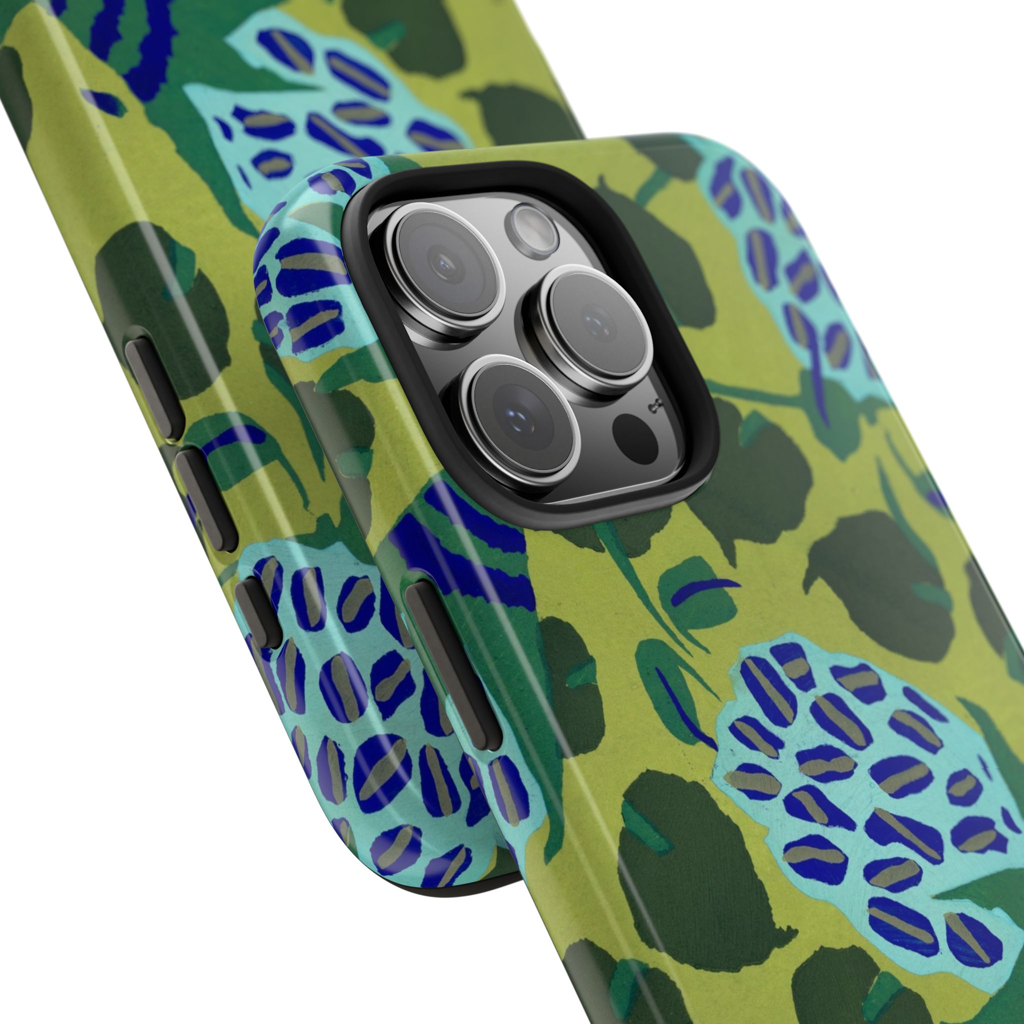 Blue & Green Floral Abstract Phone Case - Image 73