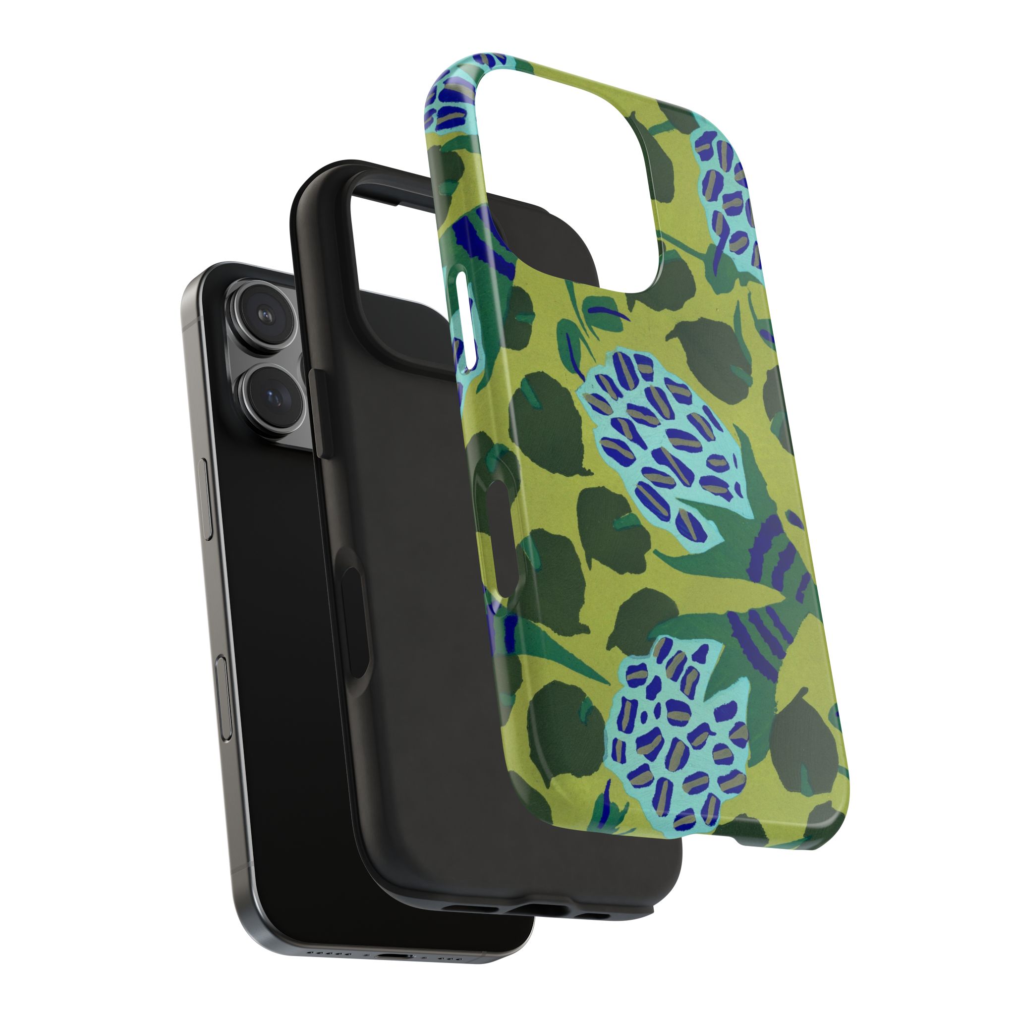 Blue & Green Floral Abstract Phone Case - Image 71