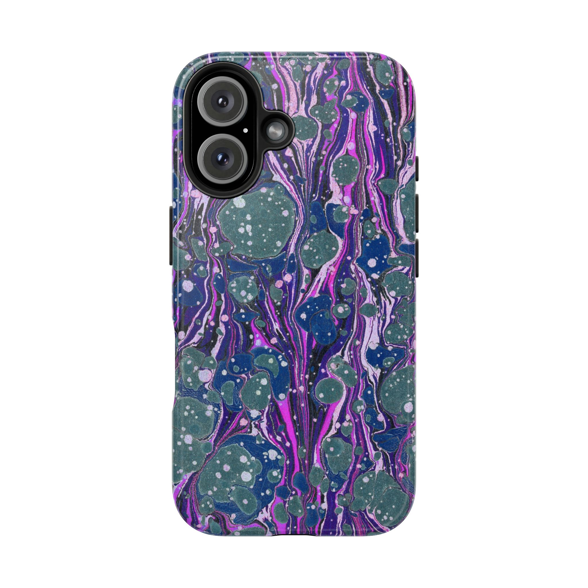 Marbled Phone Case - Navy, Magenta & Moss Green - Image 75