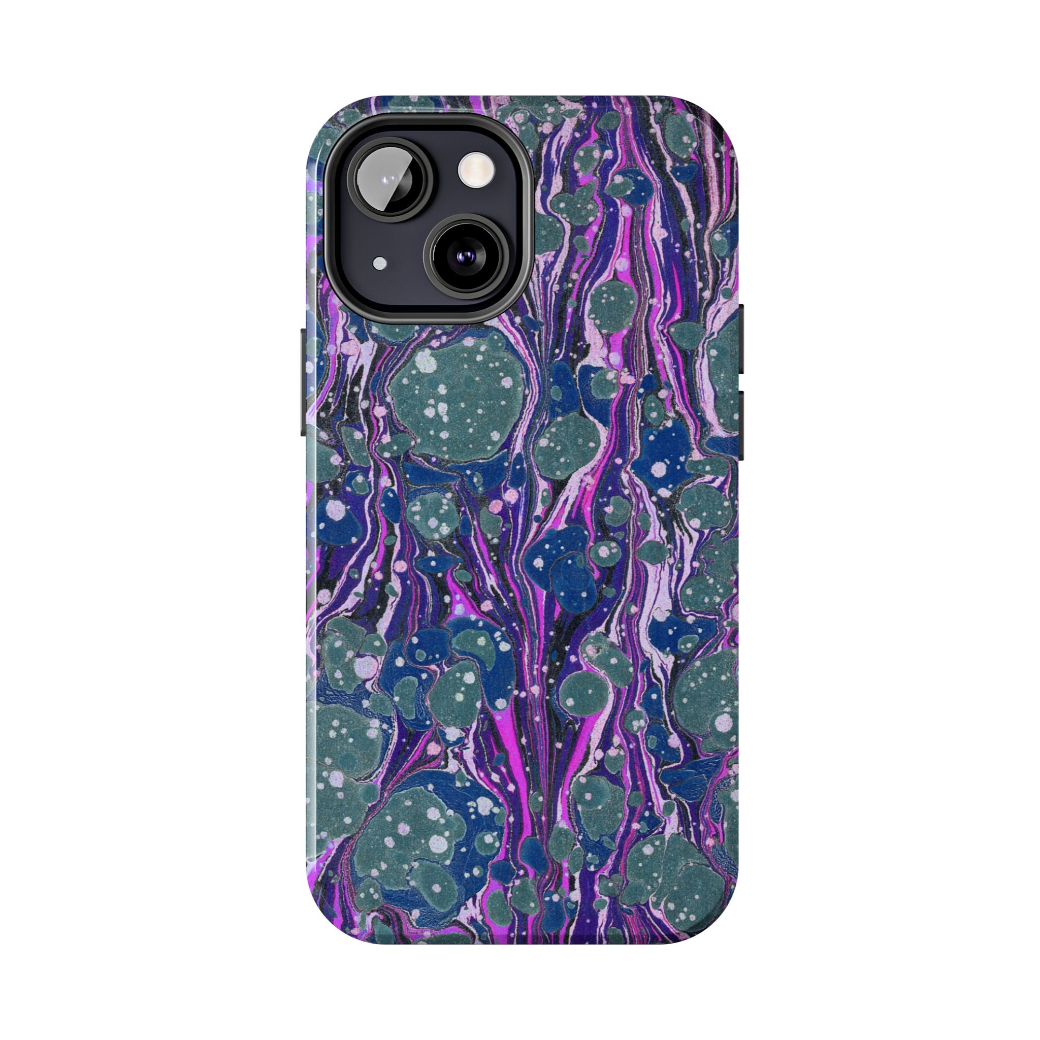 Marbled Phone Case - Navy, Magenta & Moss Green - Image 34