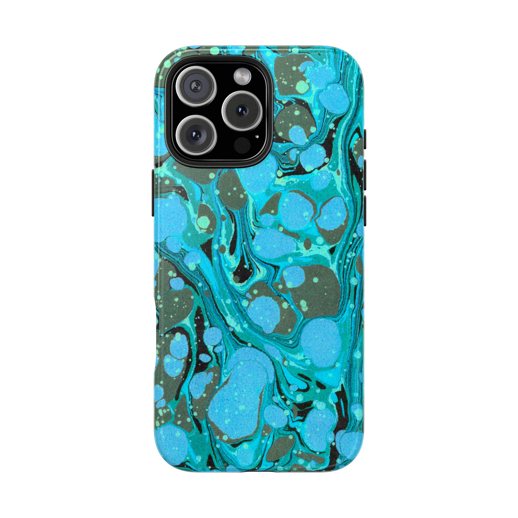 Marbled Phone Case - Aqua & Moss Green - Image 72