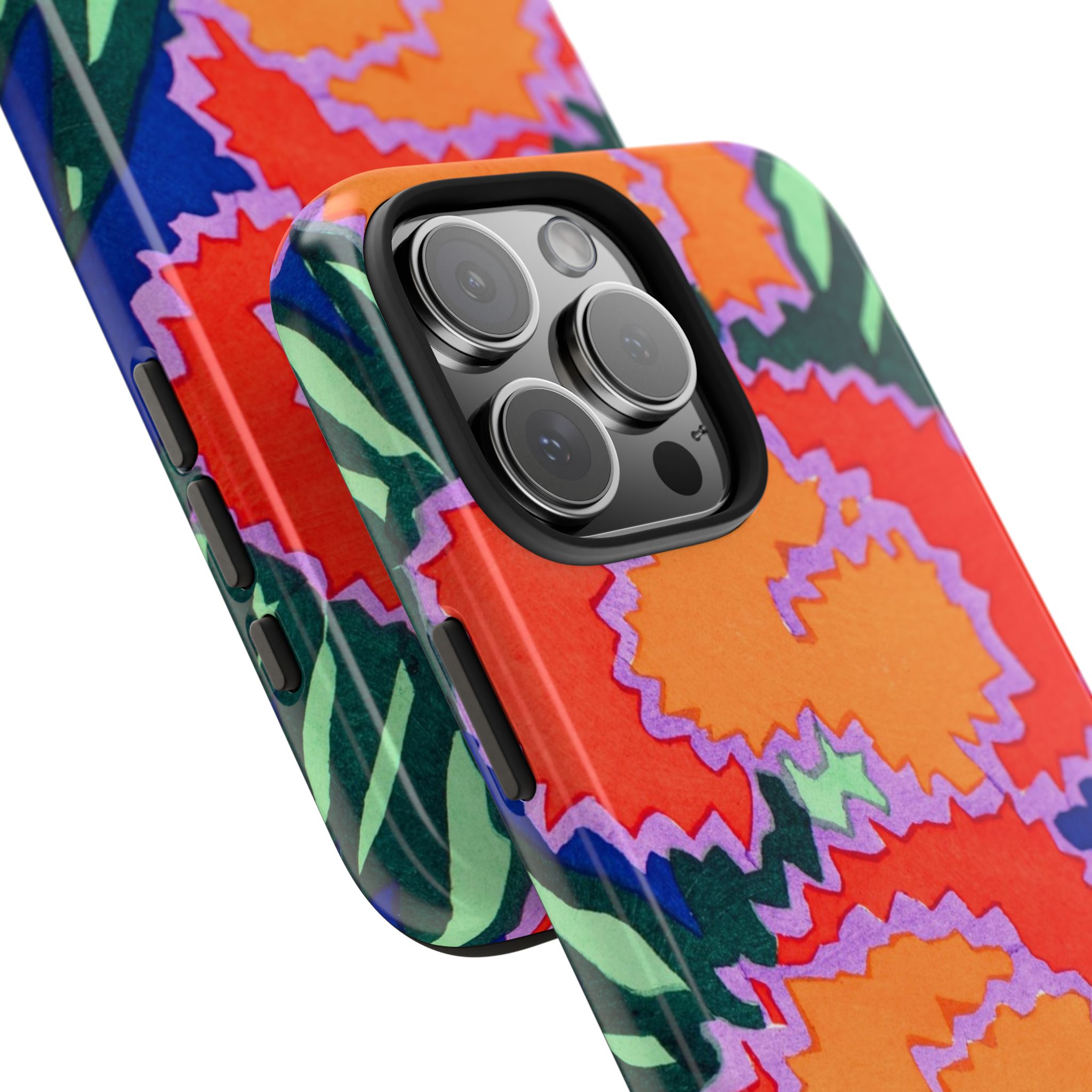 Orange & Red Floral Abstract Phone Case - Image 73