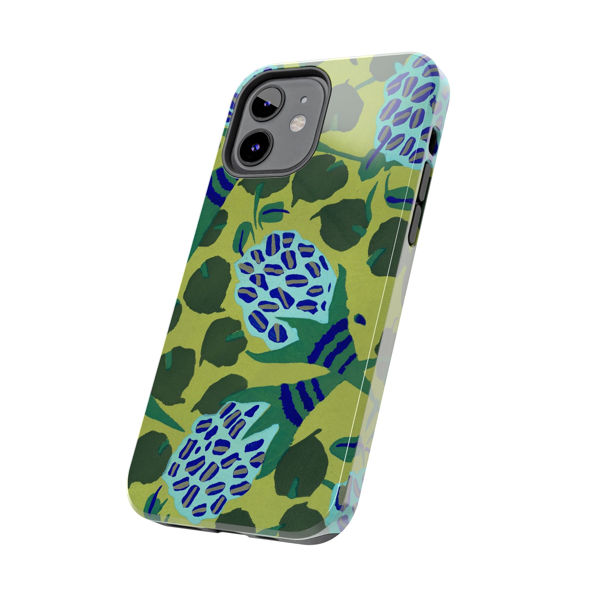 Blue & Green Floral Abstract Phone Case - Image 15